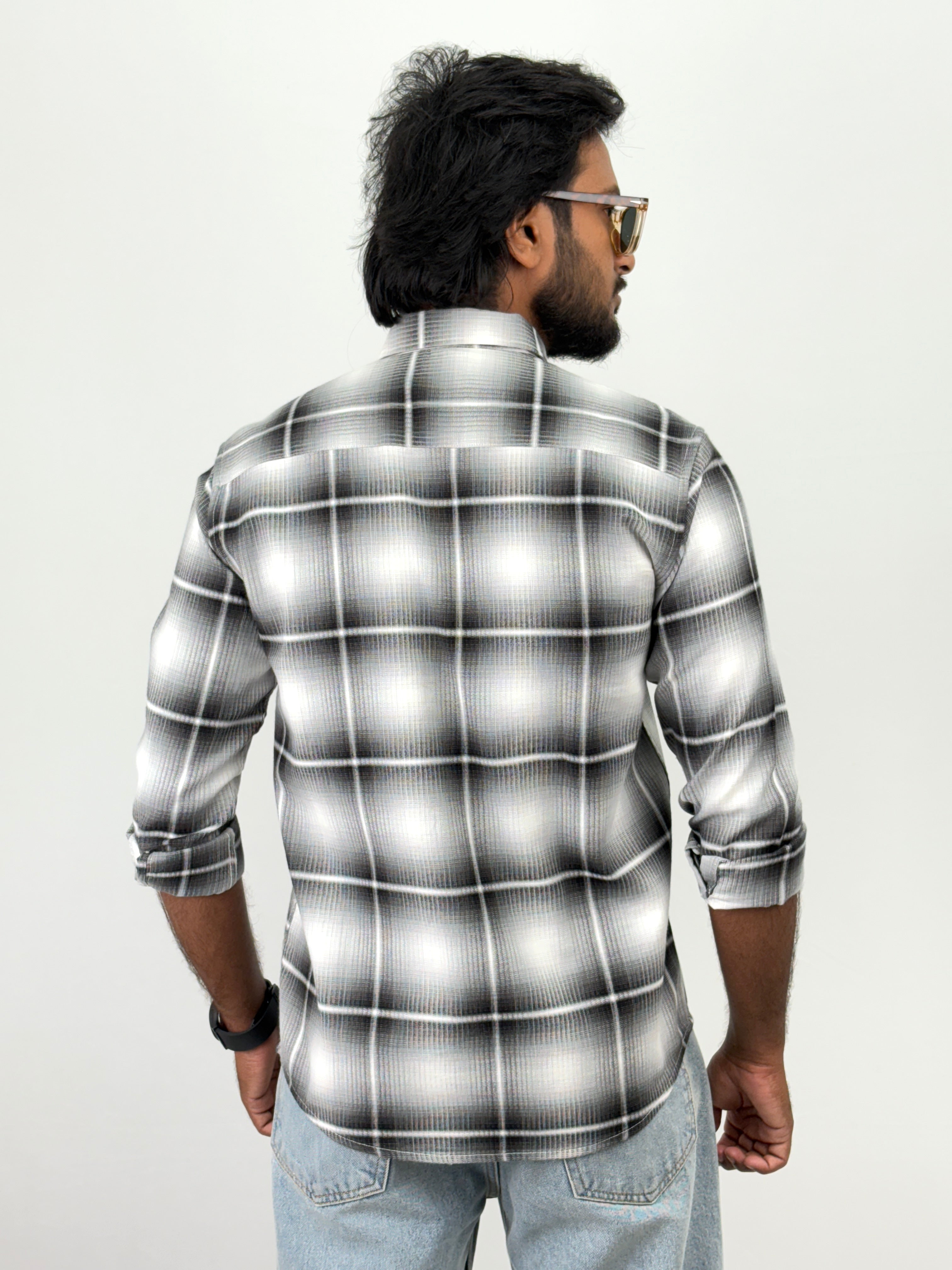 White Black Flannel Shirt