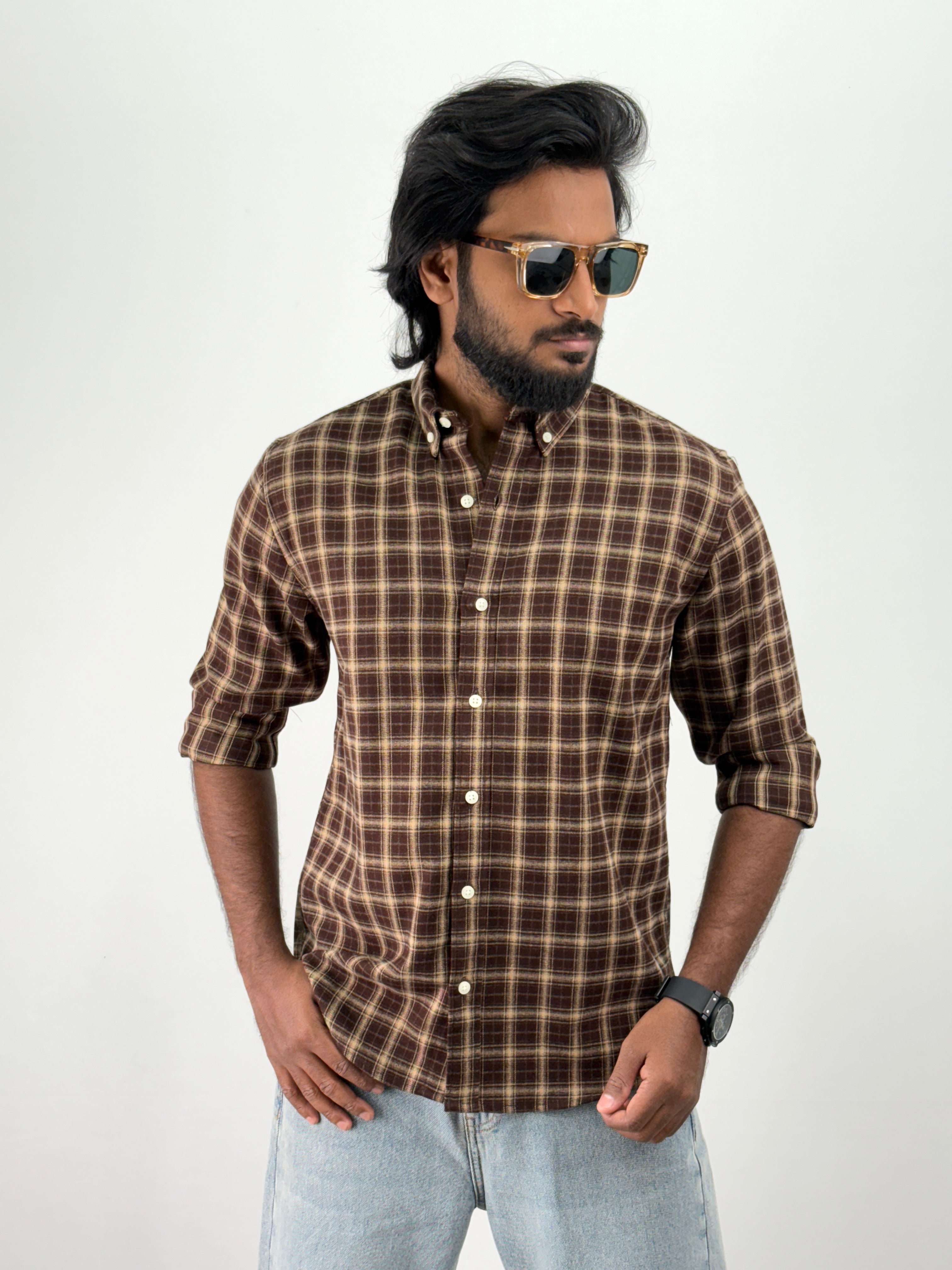 Coffee Flannel Shirt