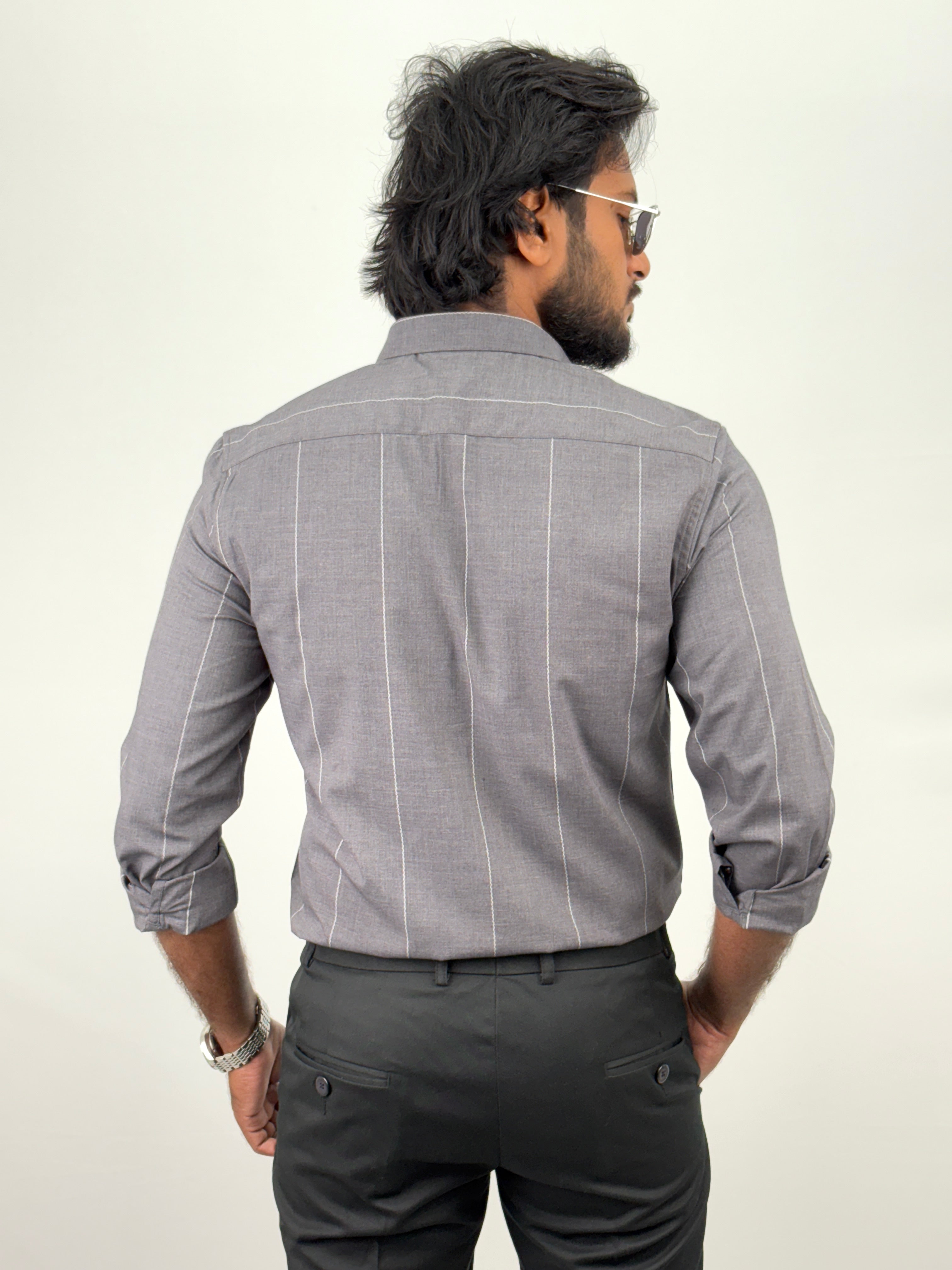 Dark Grey IMP Stripe Shirt