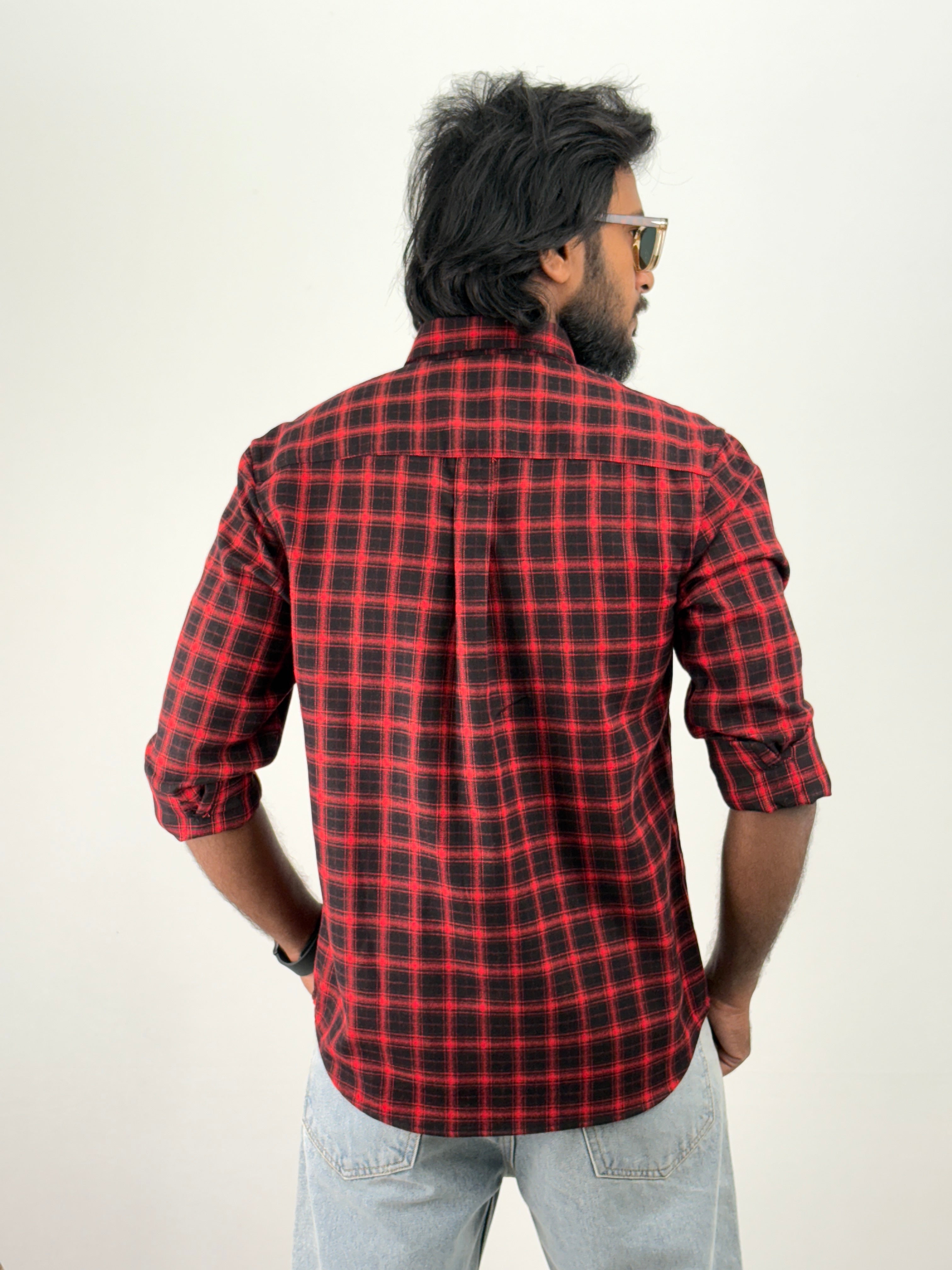 Black Red Flannel Shirt