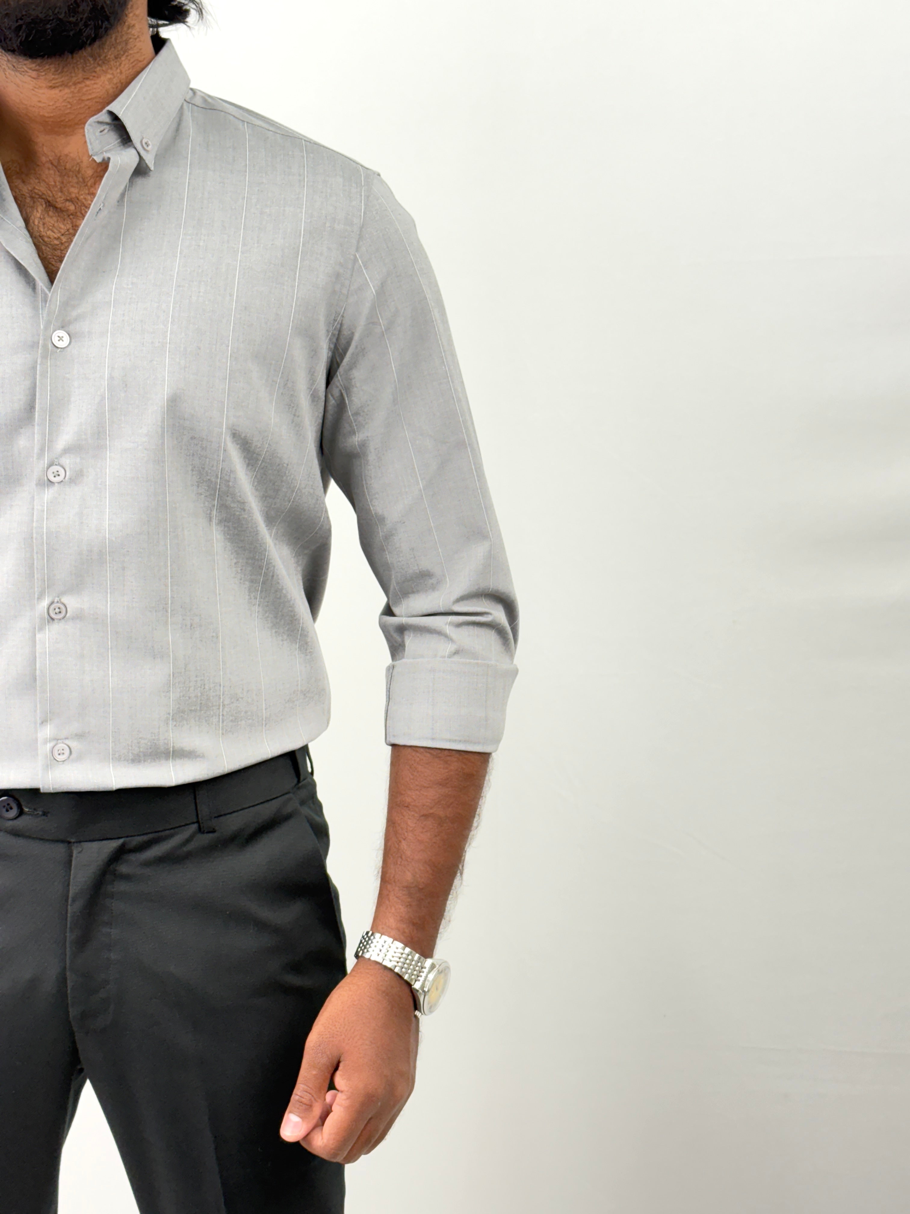 Light Grey IMP Stripe Shirt