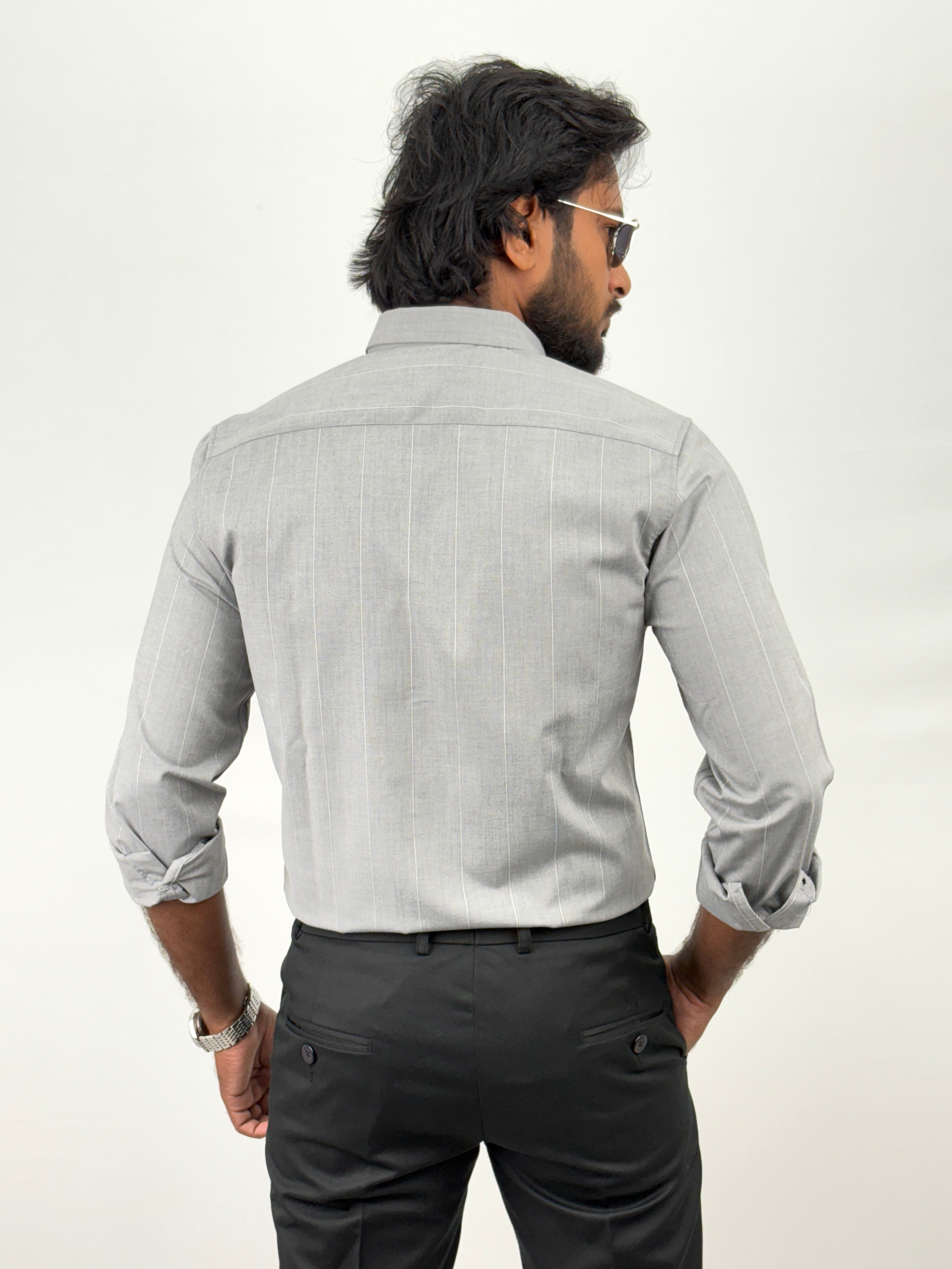 Light Grey IMP Stripe Shirt