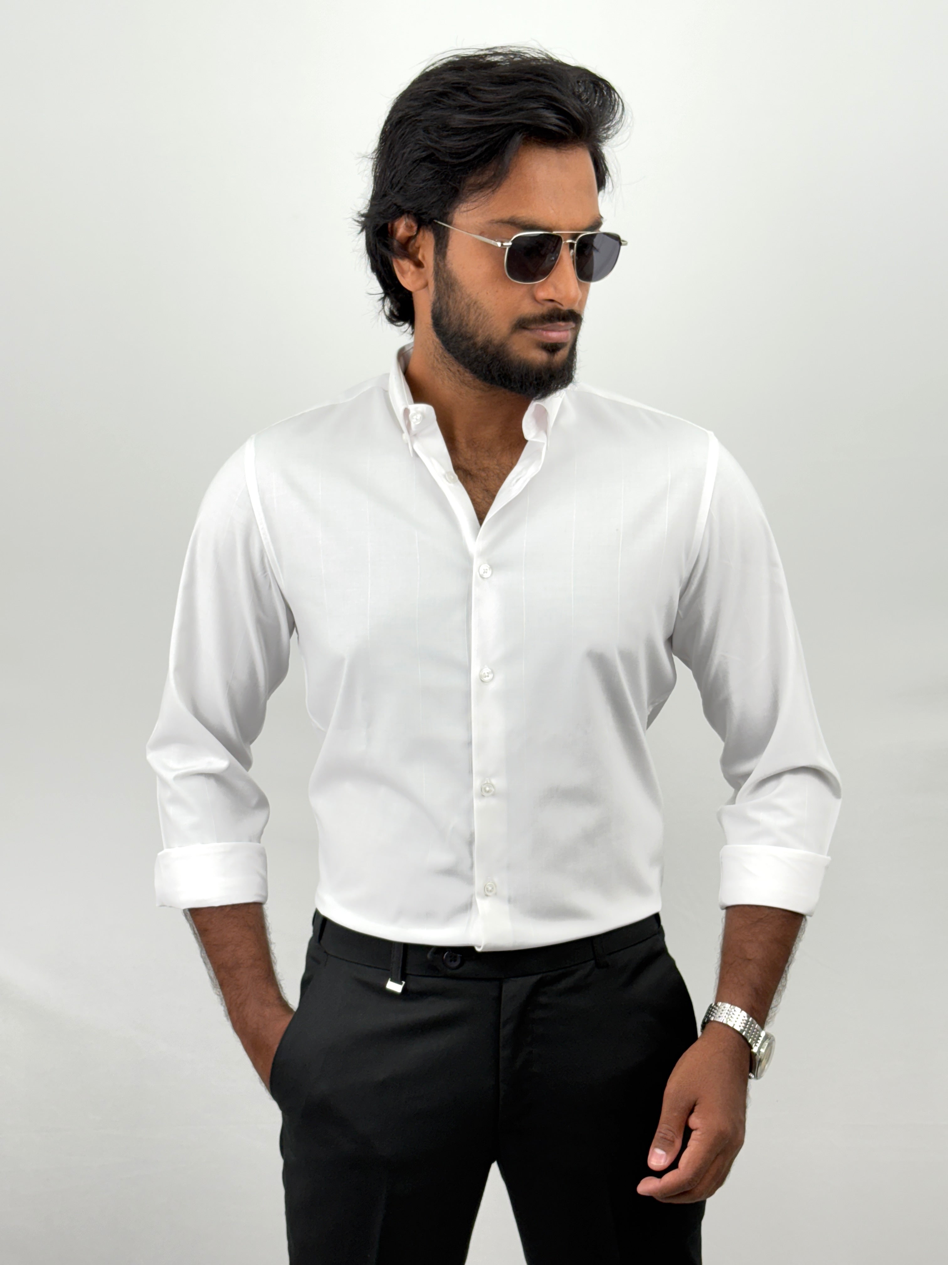 White IMP Stripe Shirt