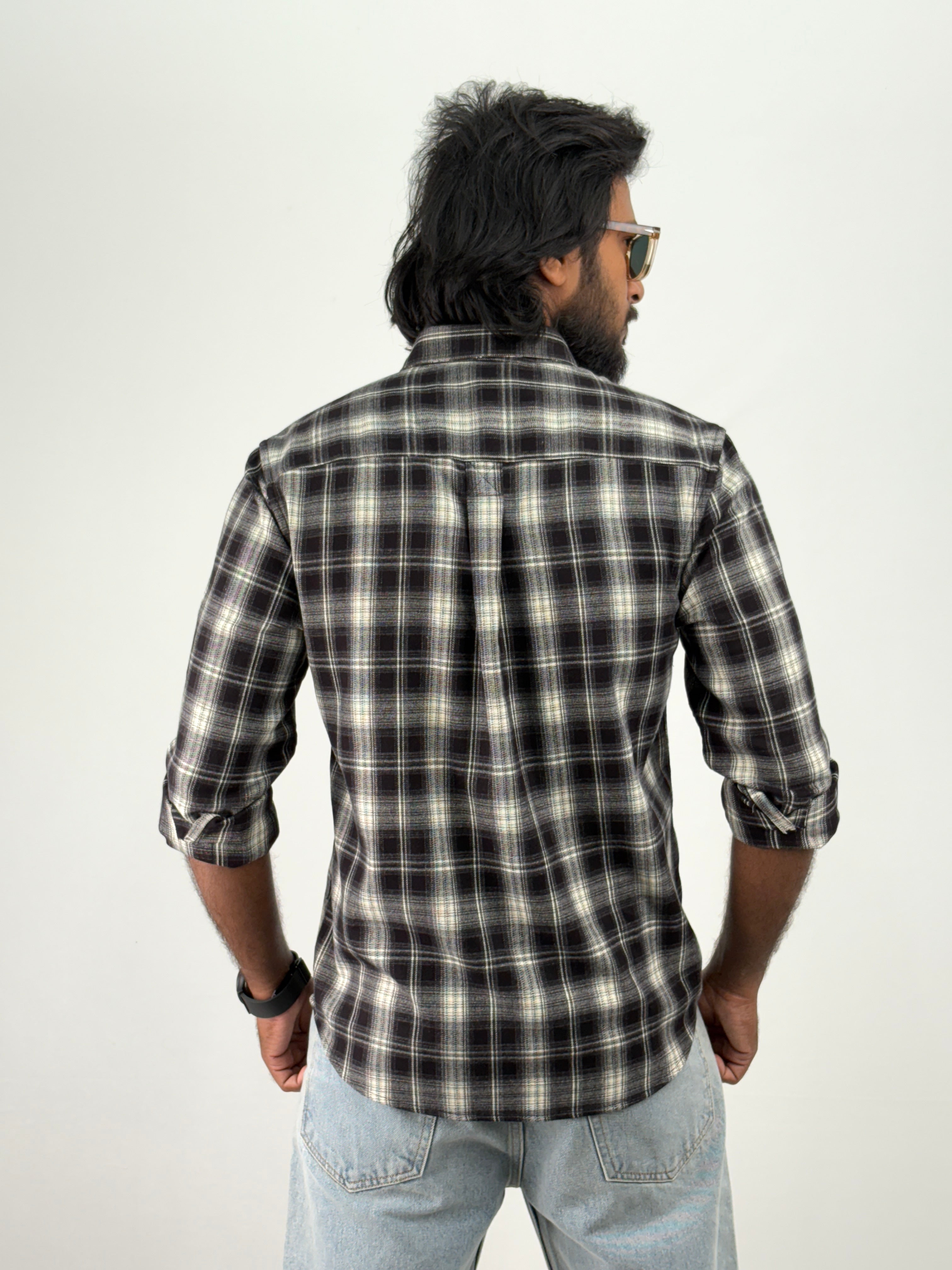 Black White Flannel Shirt