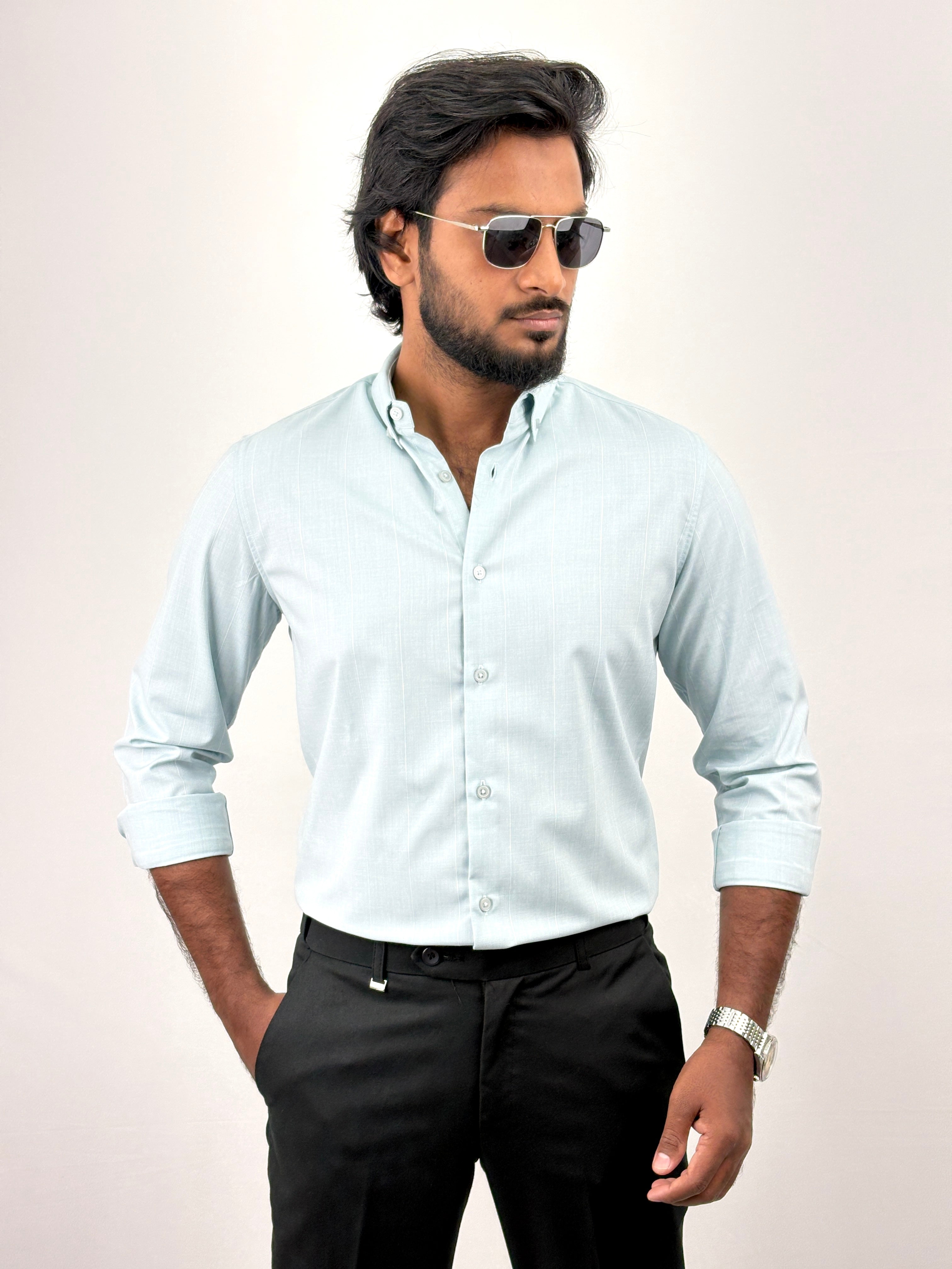 Aqua Green IMP Stripe Shirt