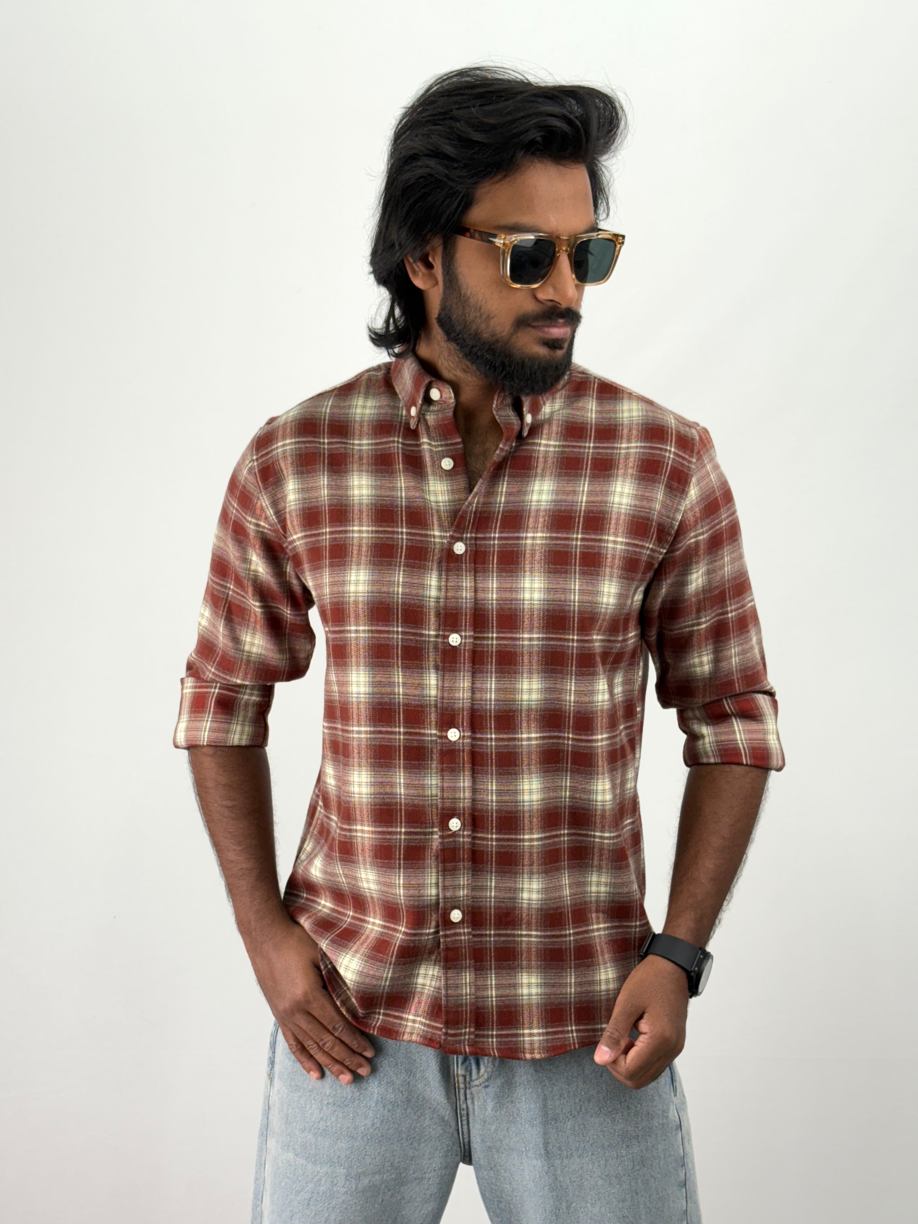 White Red Flannel Shirt