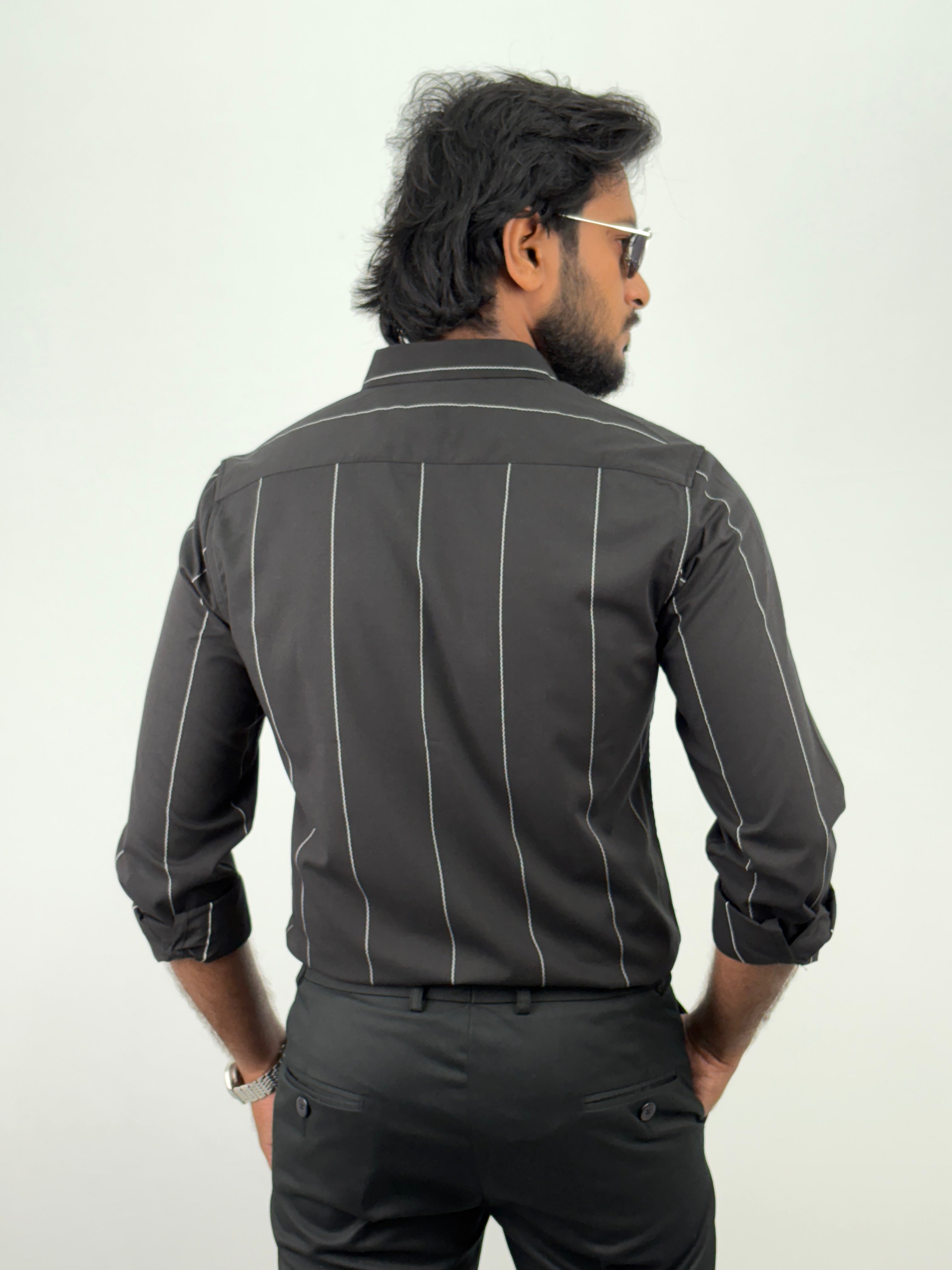 Black IMP Stripe Shirt
