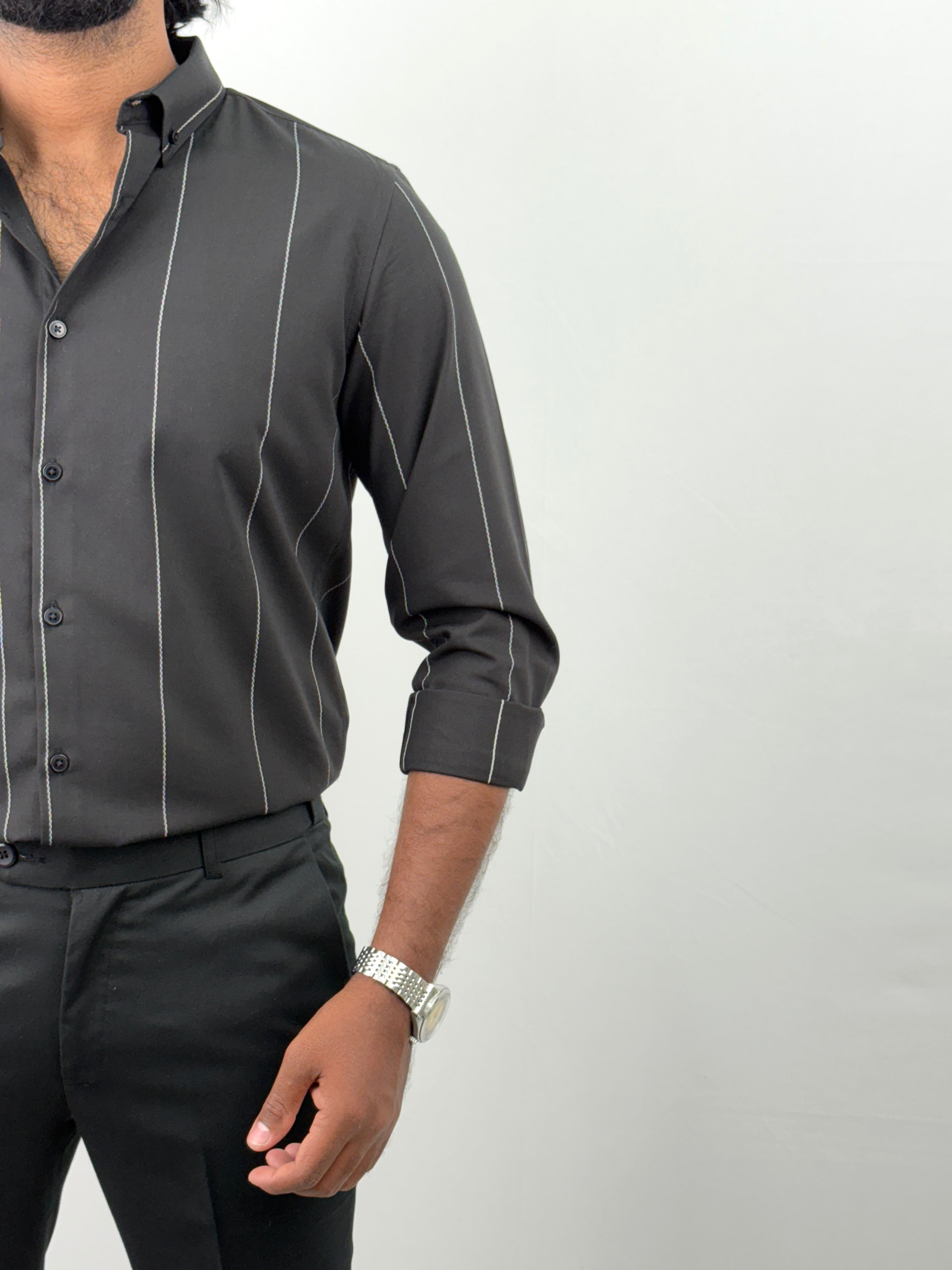 Black IMP Stripe Shirt