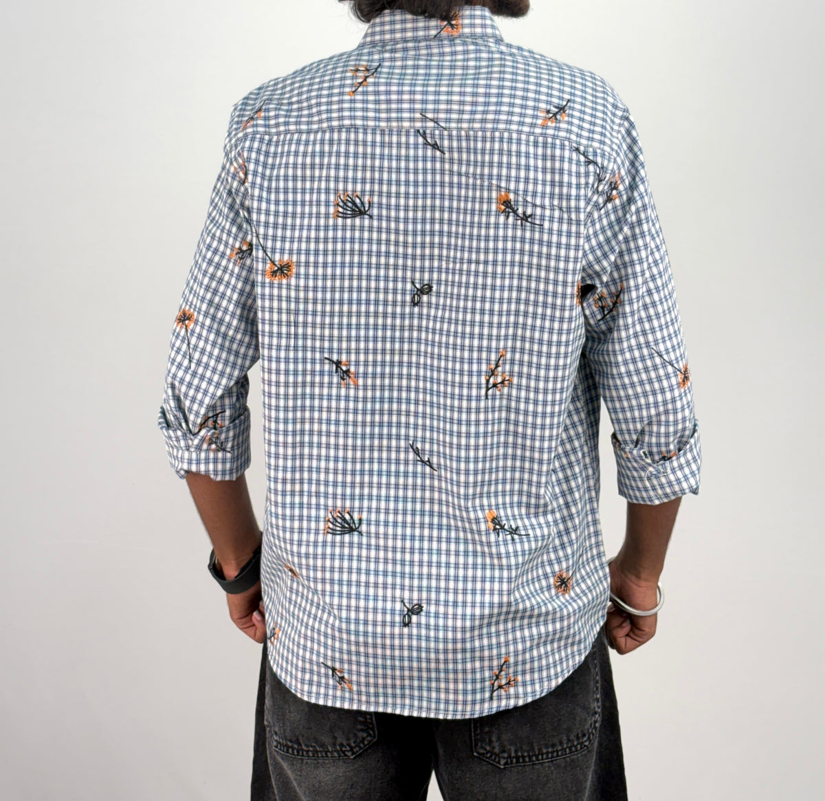 Ink Blue IMP Embroidery Checks Shirt