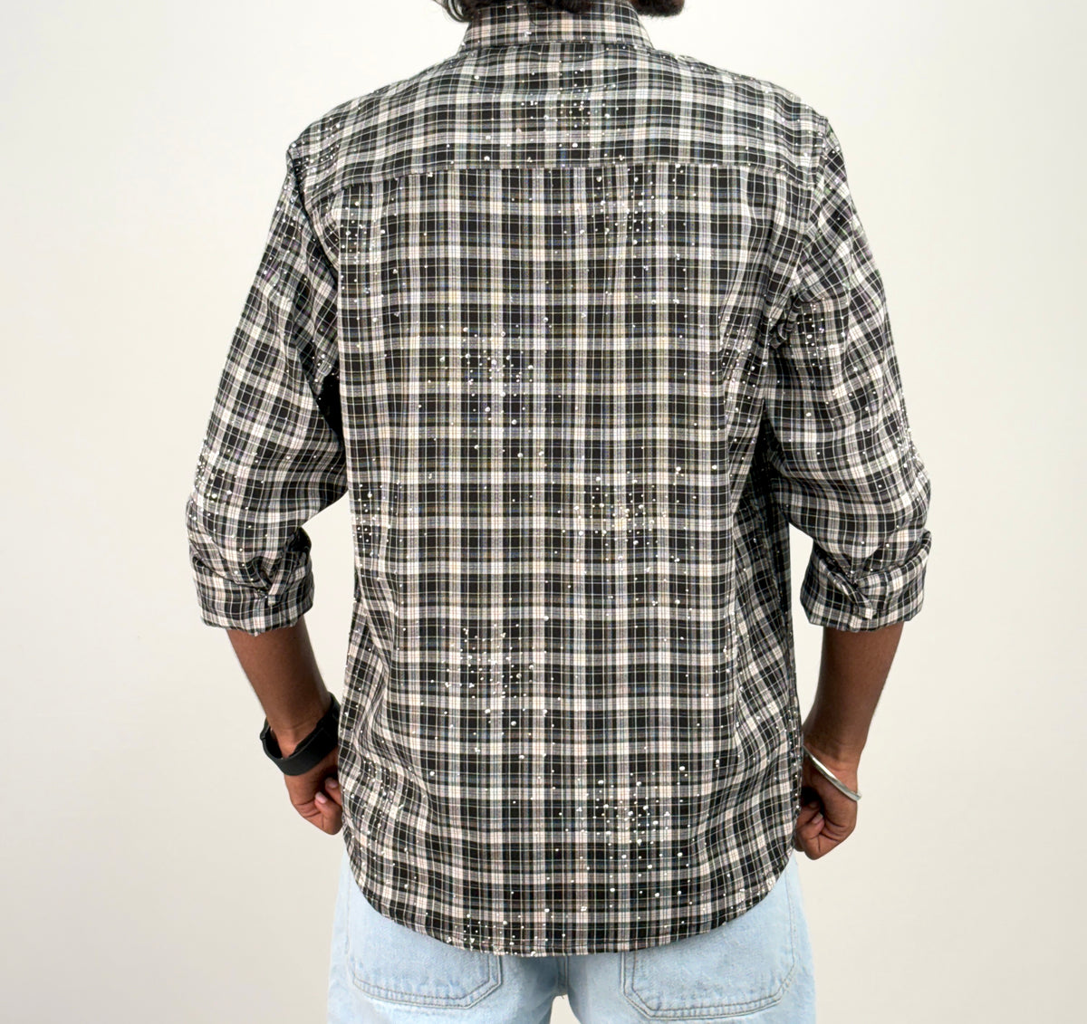 Black Designer Checks Shirt 1