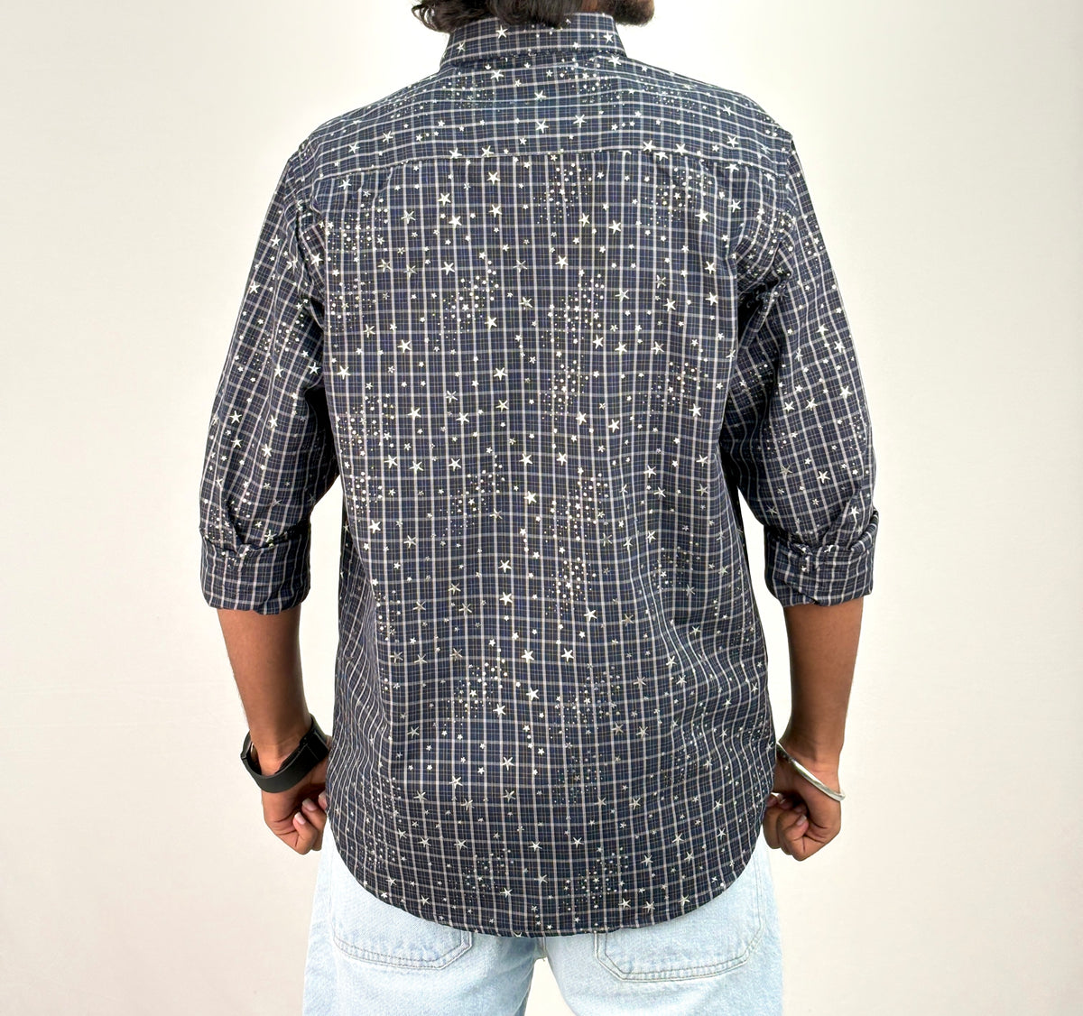 Navy Star Checks Shirt 1