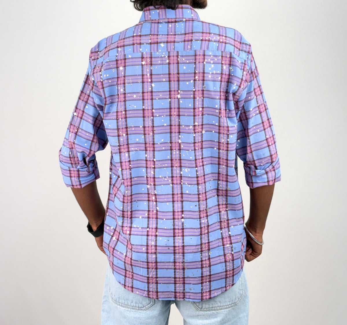 Pink Star Checks Shirt 1