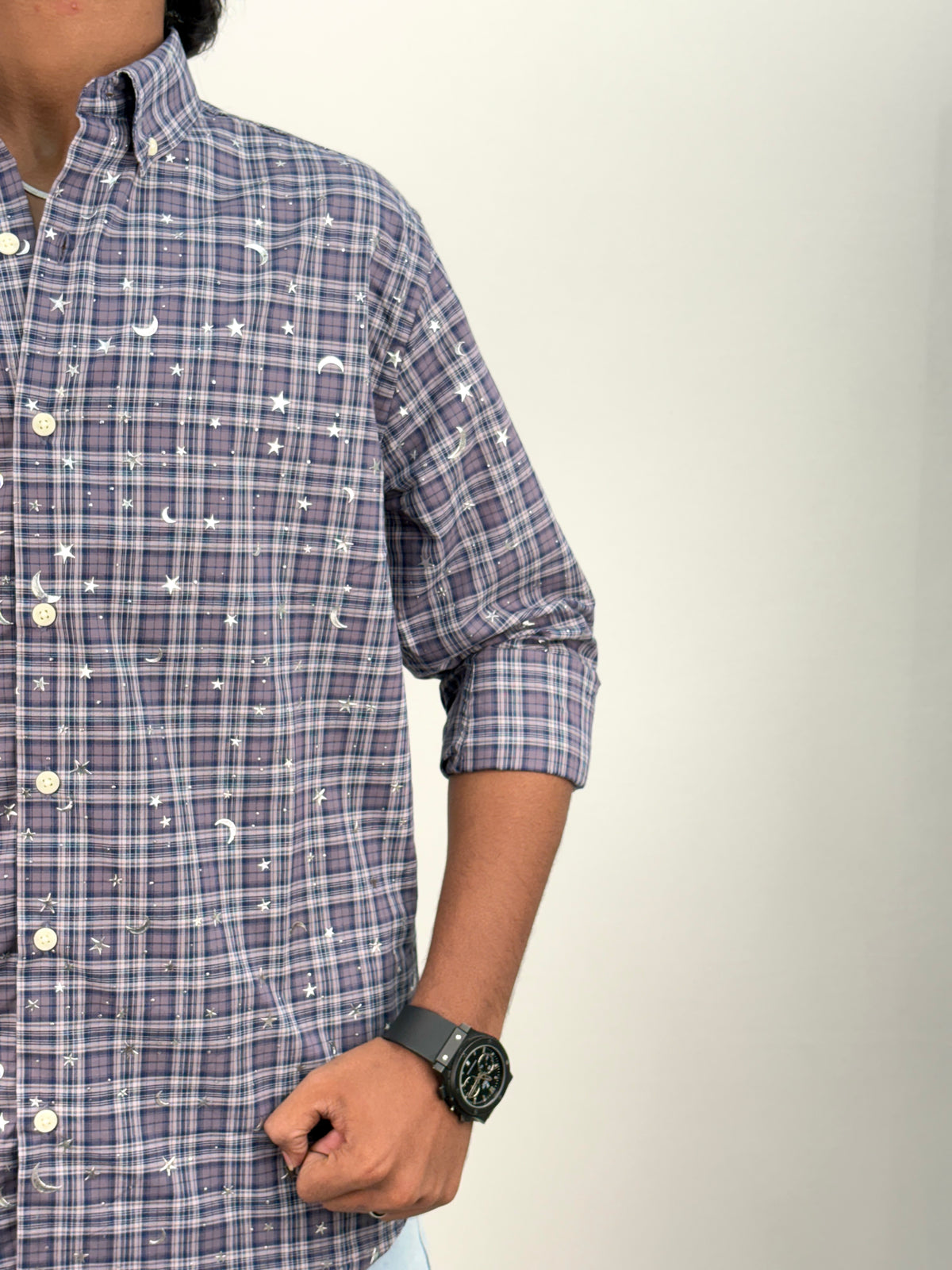 Grey Star Checks Shirt 1