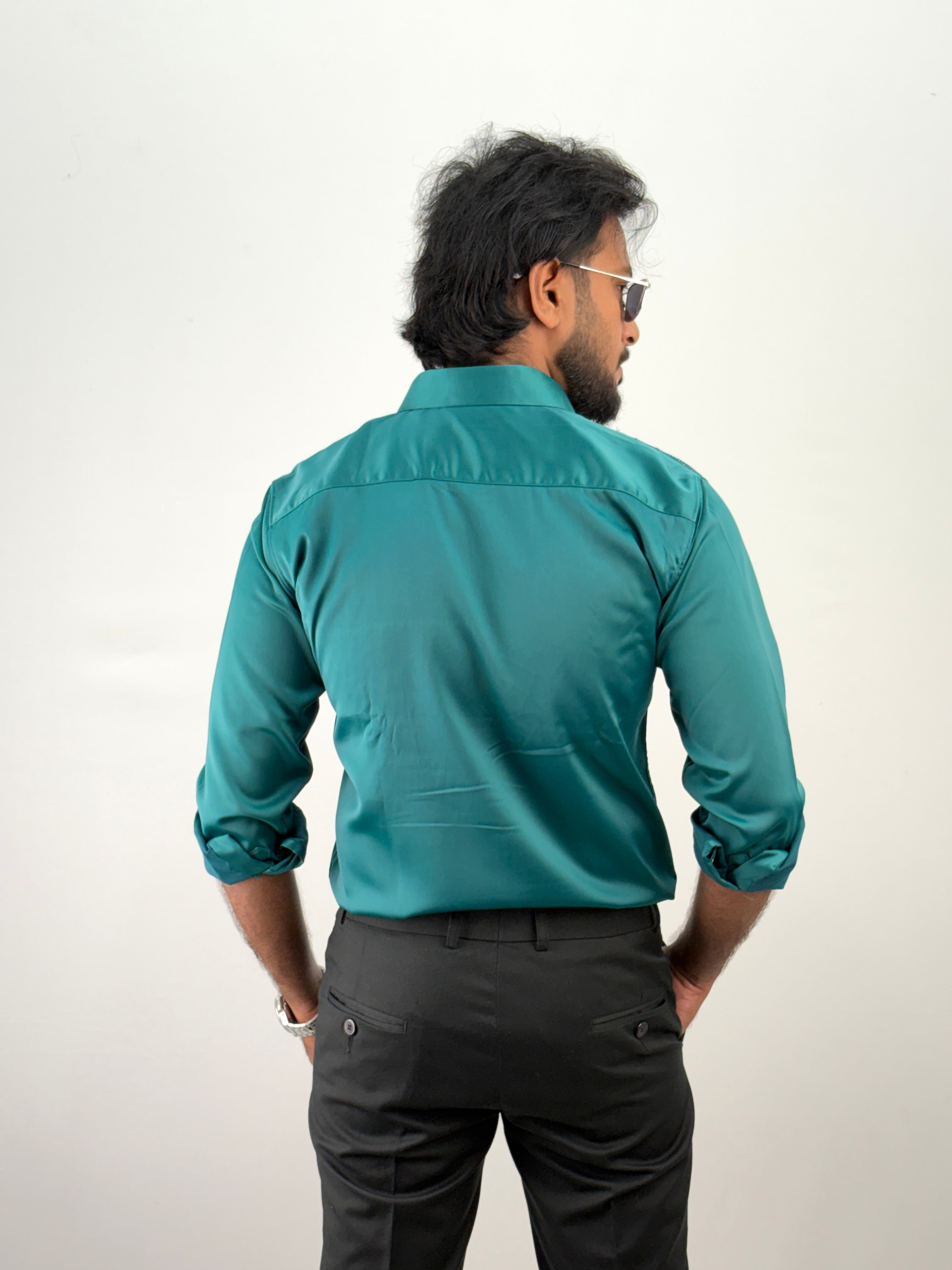 Green Designer Stone Work Shirt 15