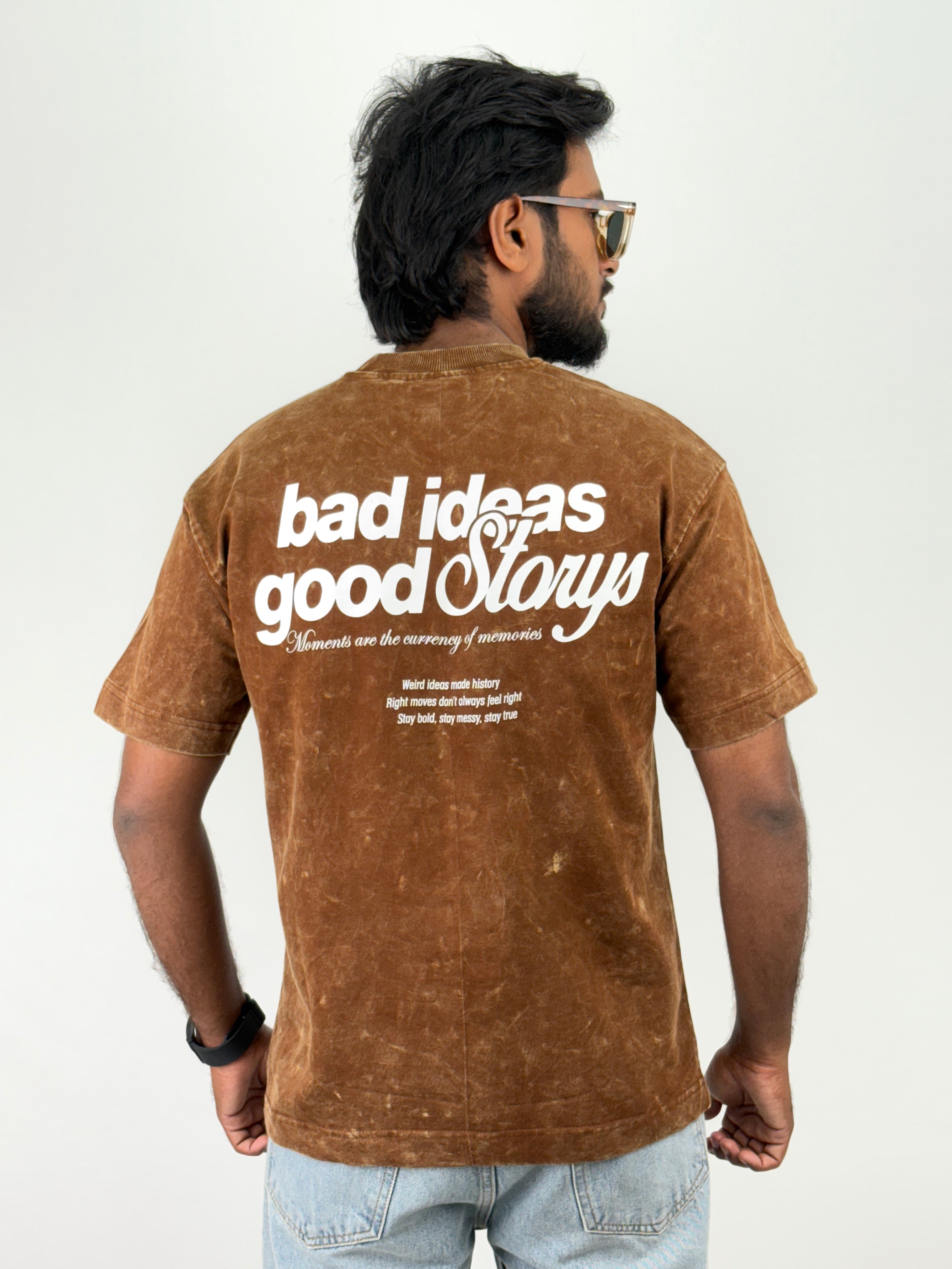 Brown Acid Wash Oversized T-Shirt