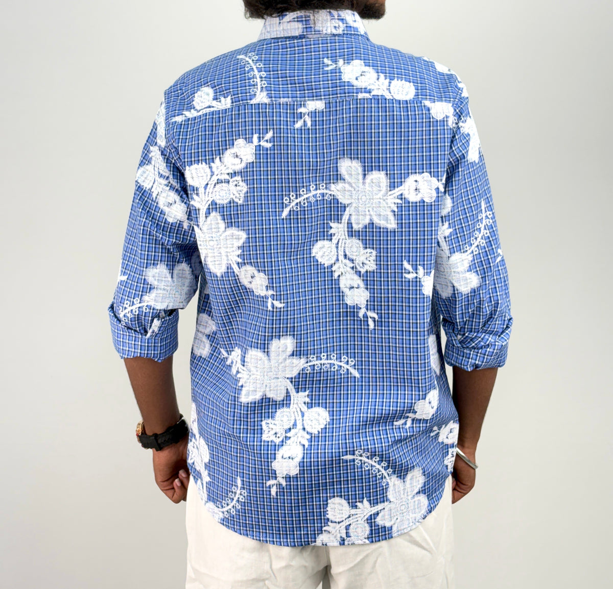 Blue IMP Printed Checks Shirt