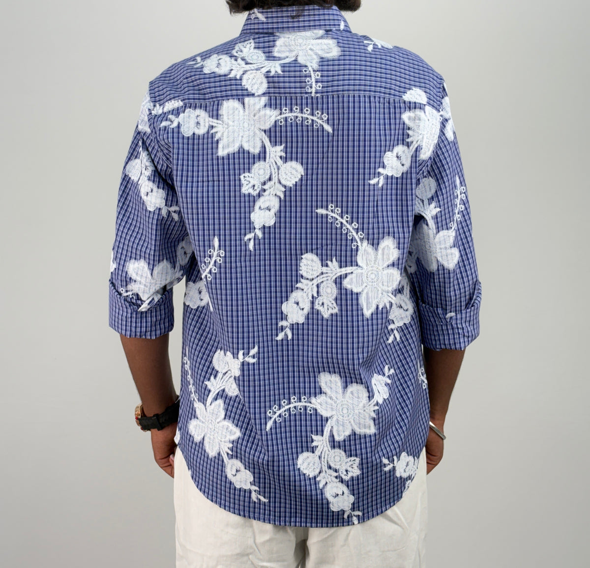Ink Blue IMP Printed Checks Shirt
