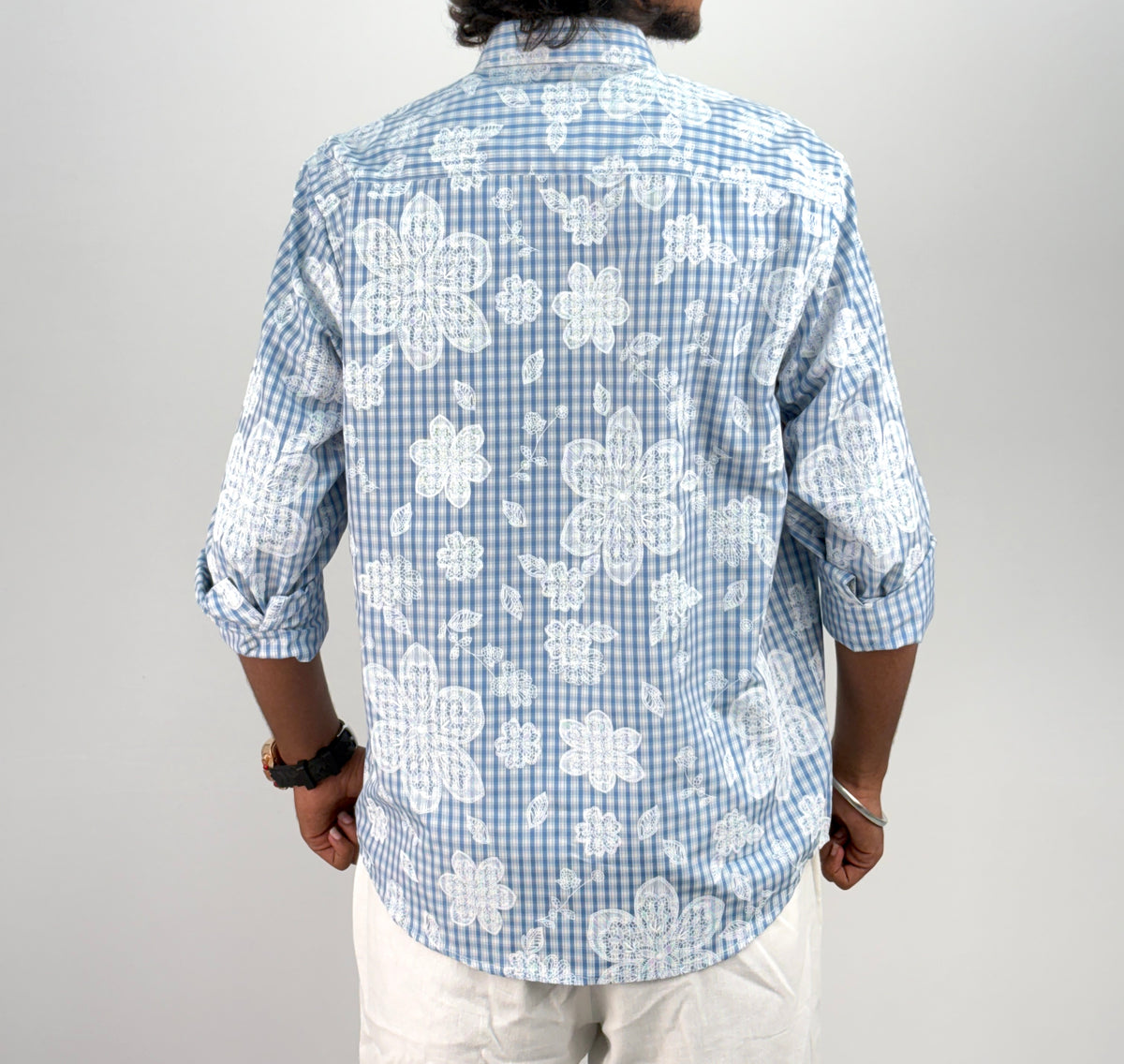 Light Blue IMP Printed Checks Shirt
