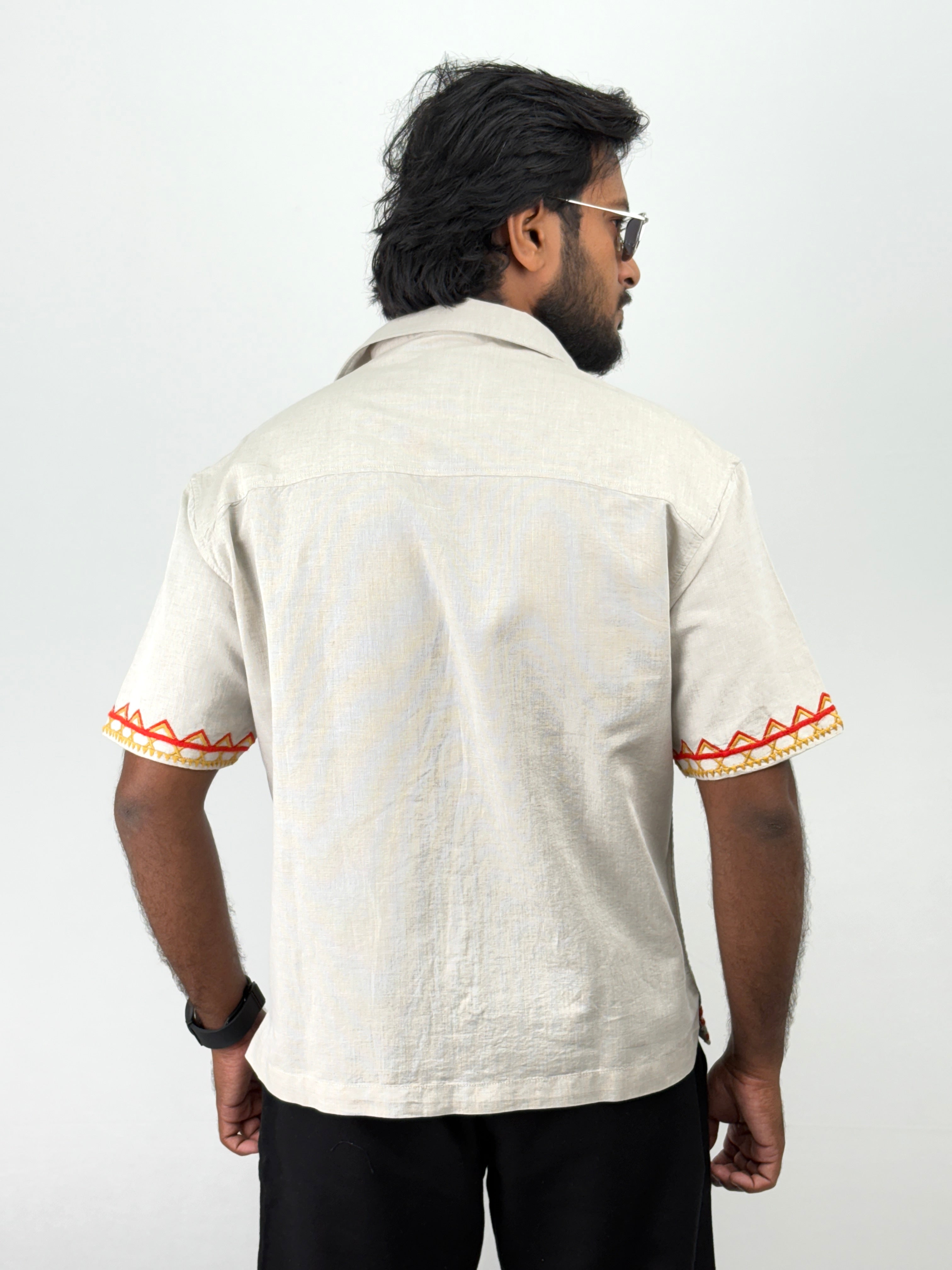 Beige Embroidery Shirts