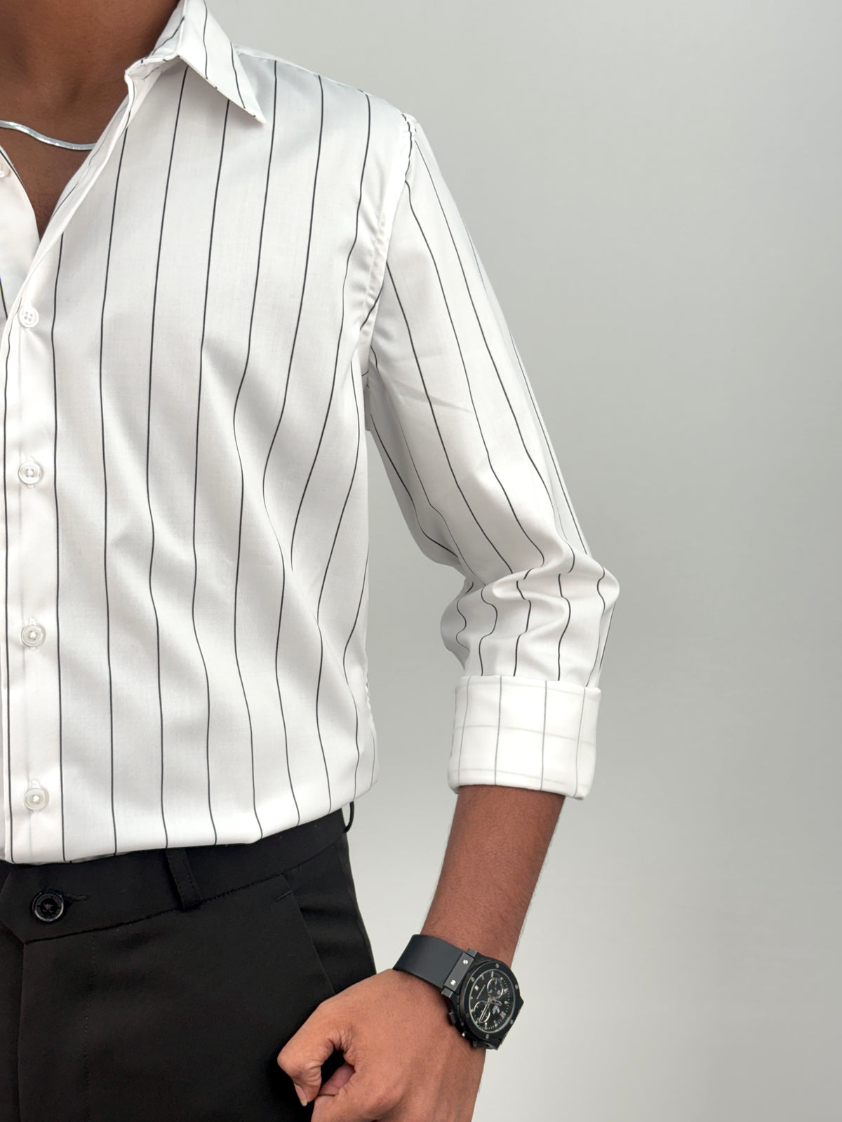 White IMP Stripe Shirt