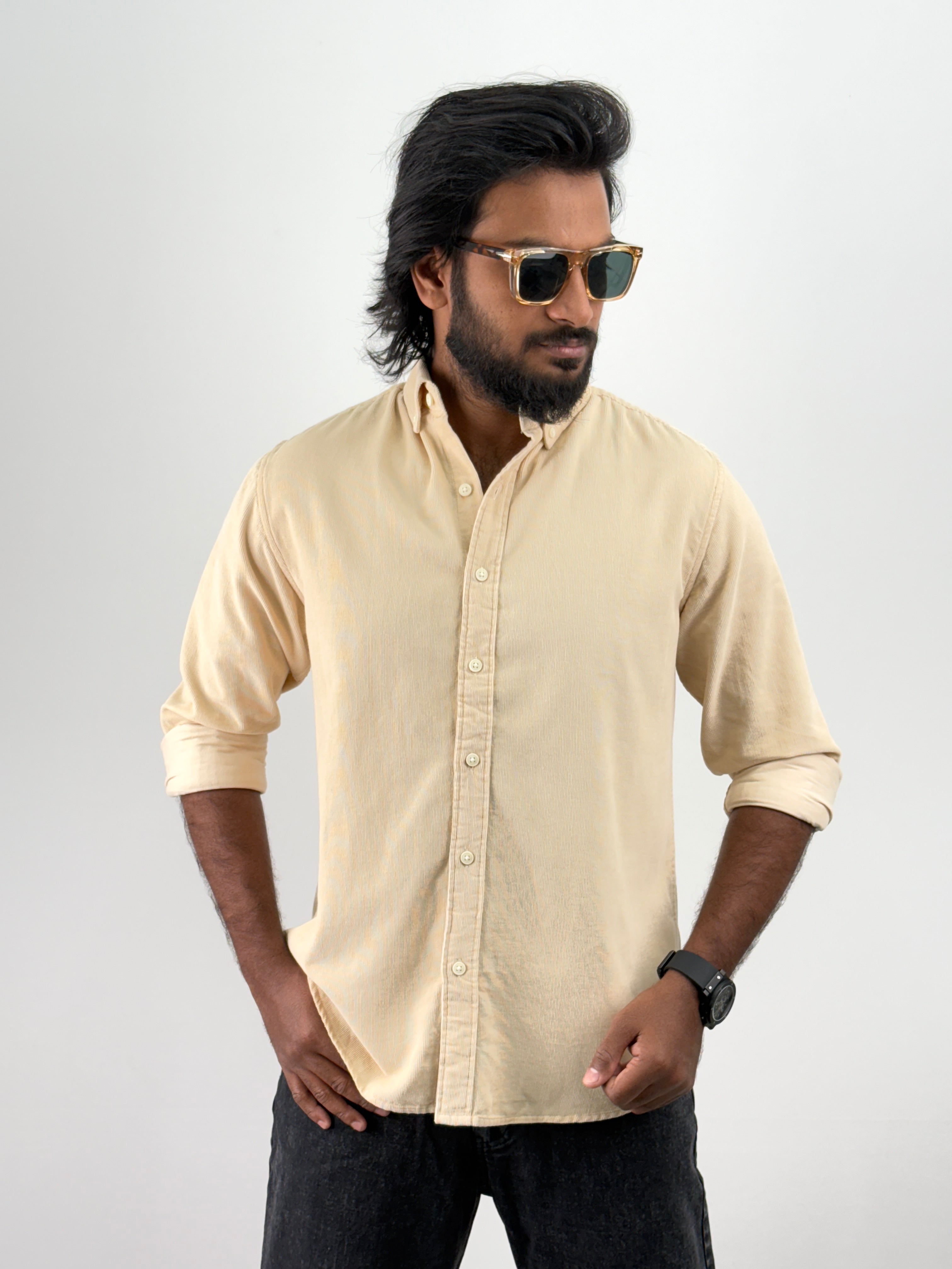 Beige Corduroy Shirt