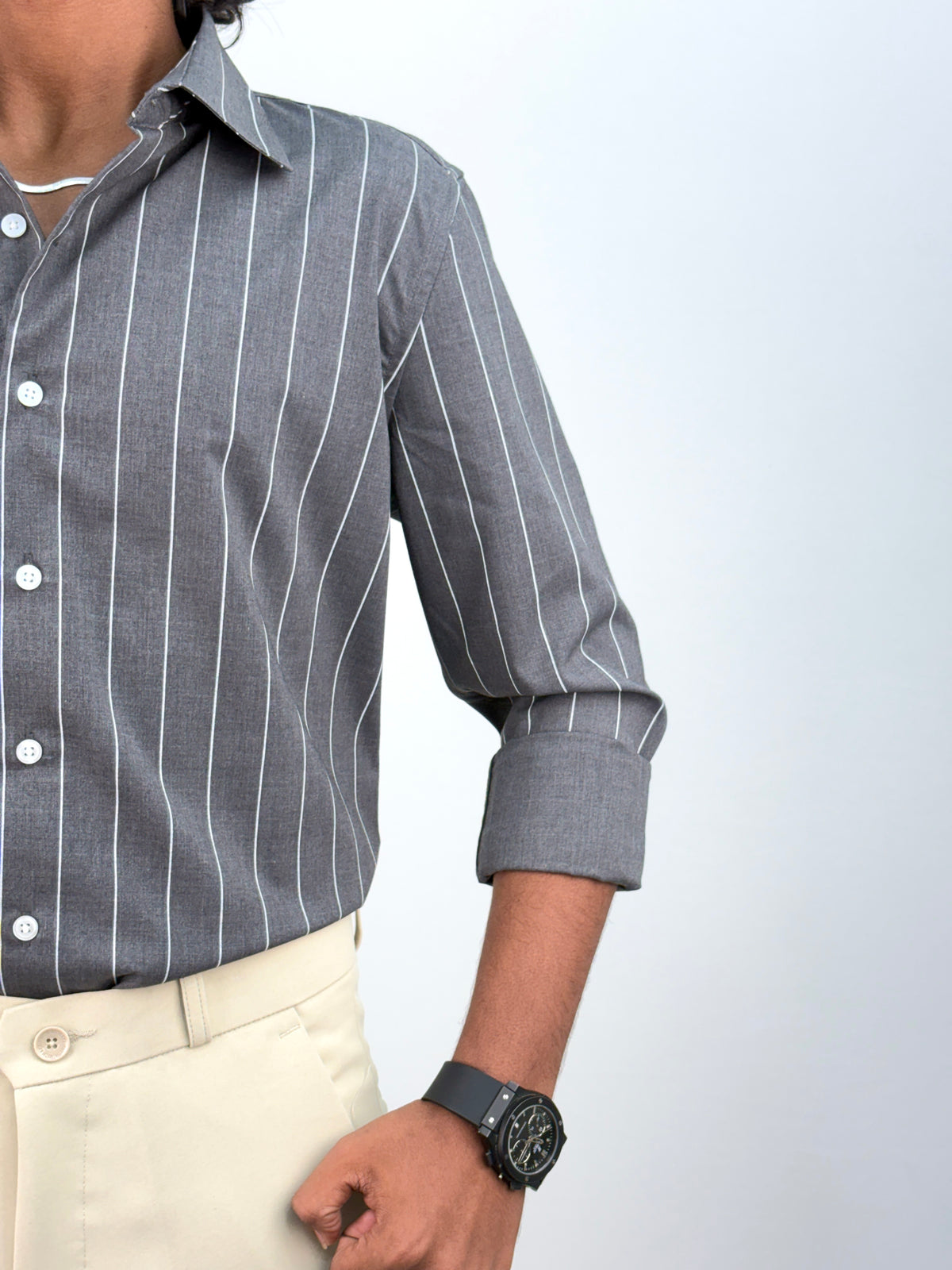 Charcoal IMP Stripe Shirt