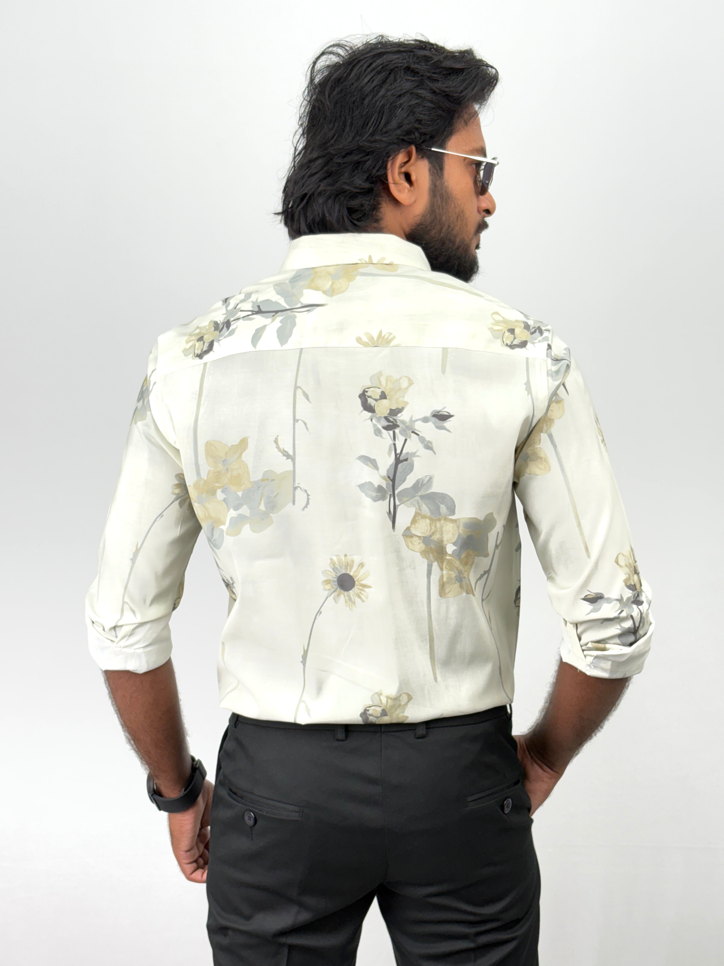 Light Green Retro Printed Shirt