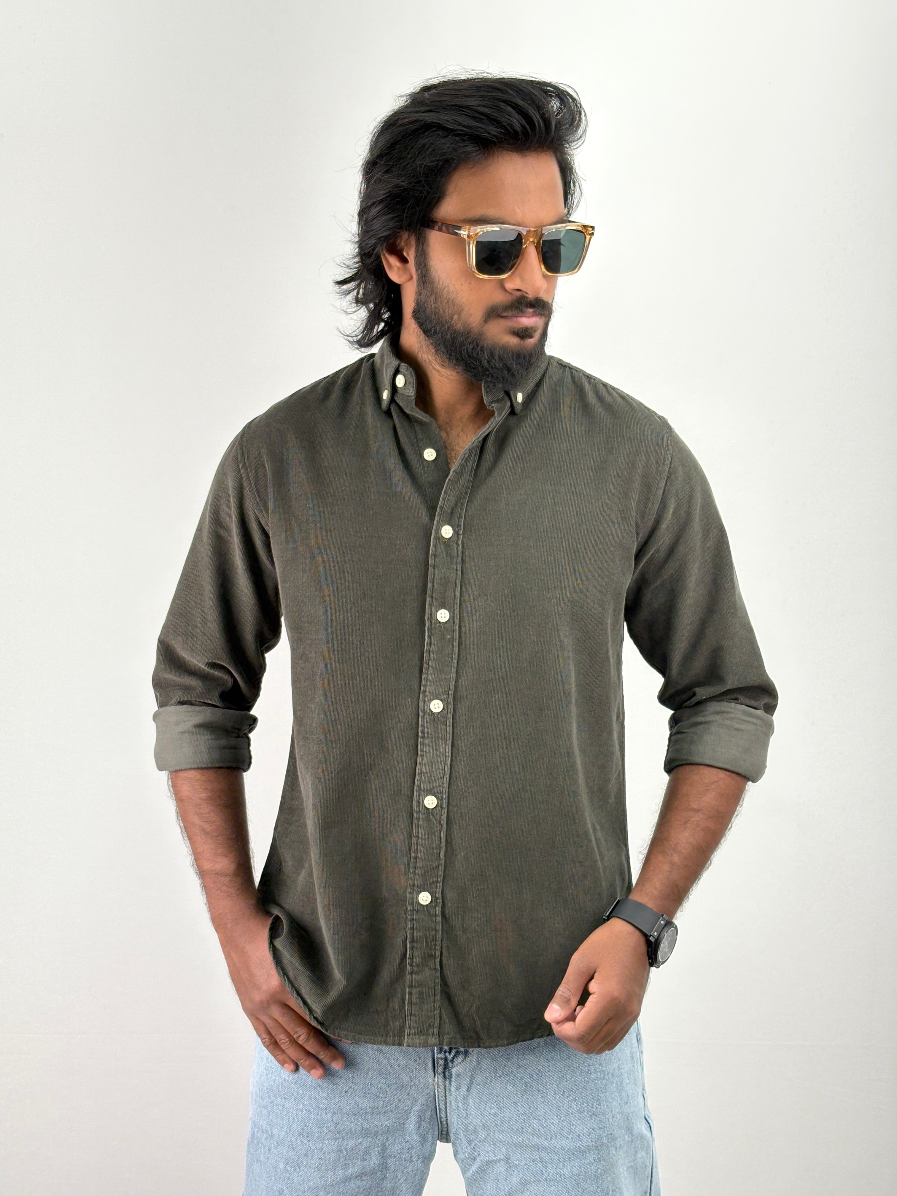 Dark Green Corduroy Shirt