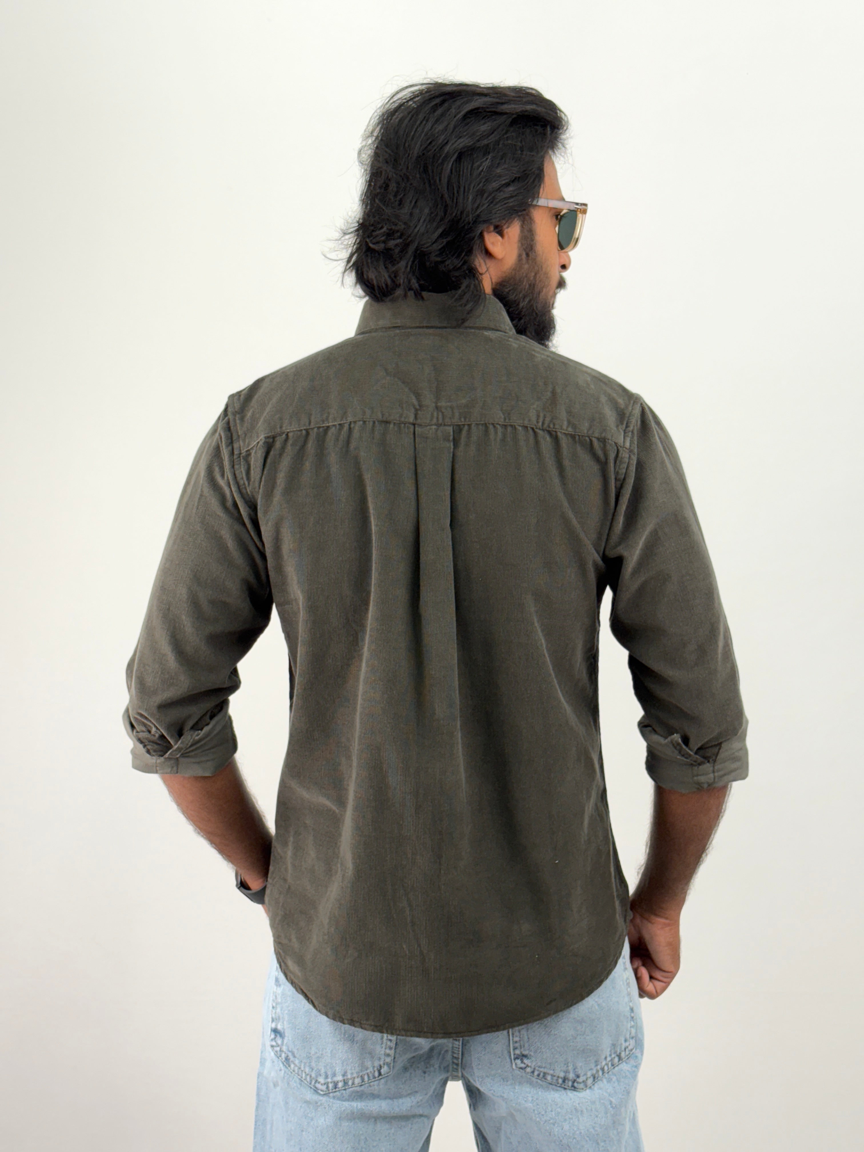 Dark Green Corduroy Shirt