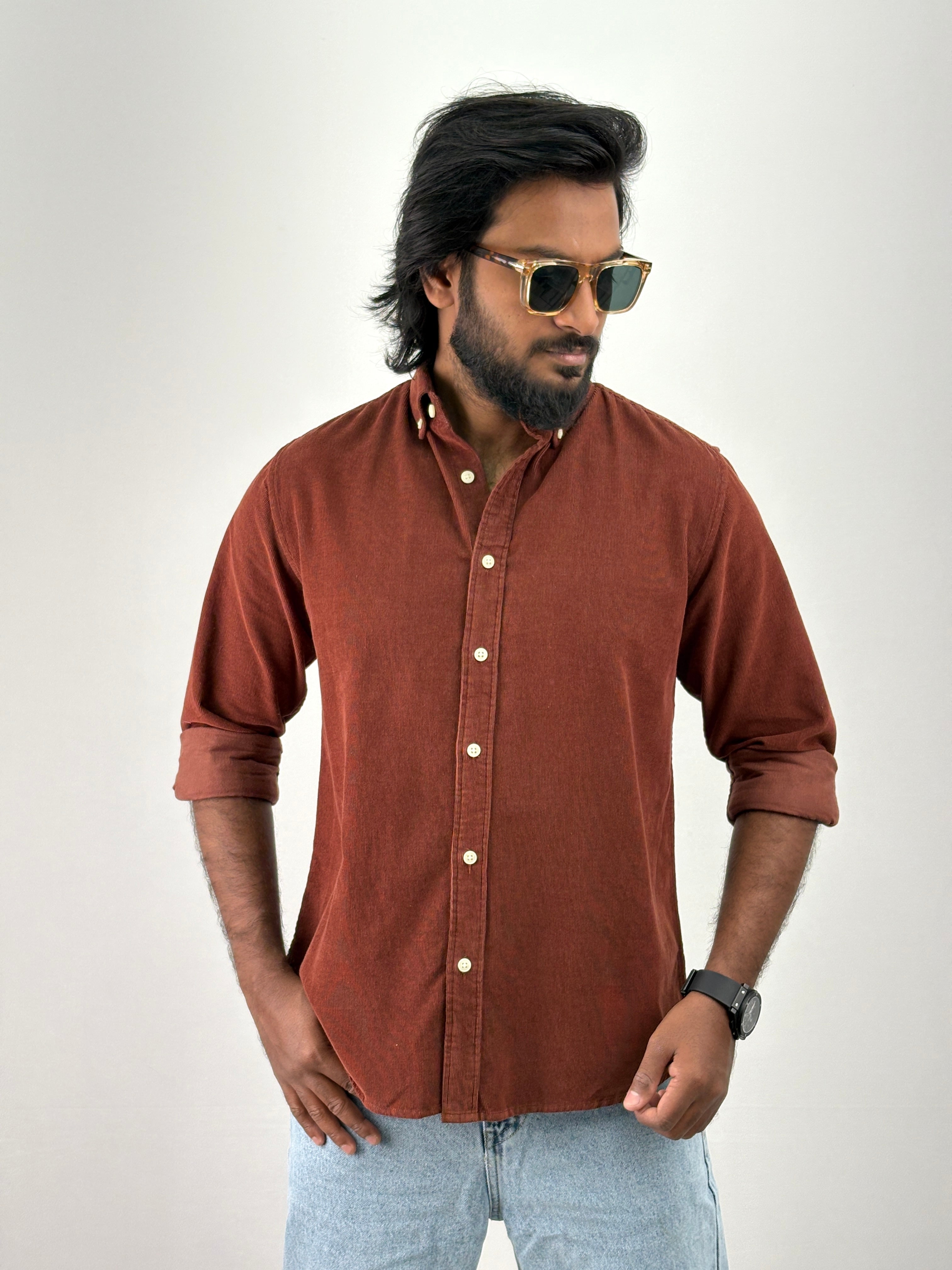 Brick Red Corduroy Shirt