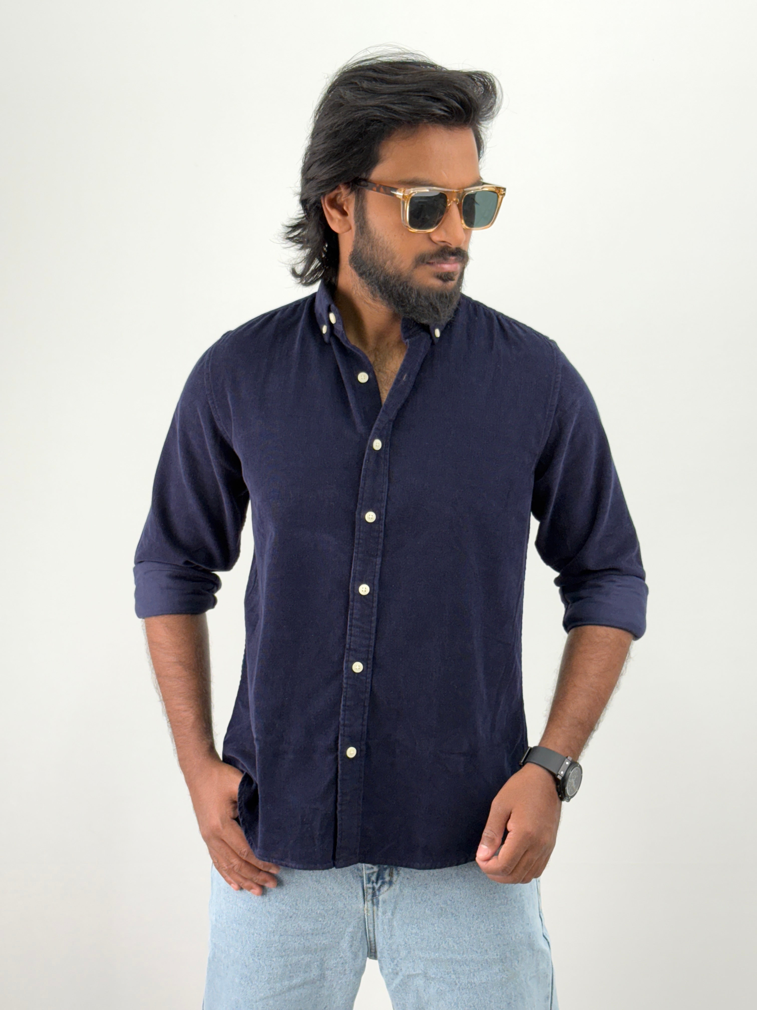 Navy Corduroy Shirt