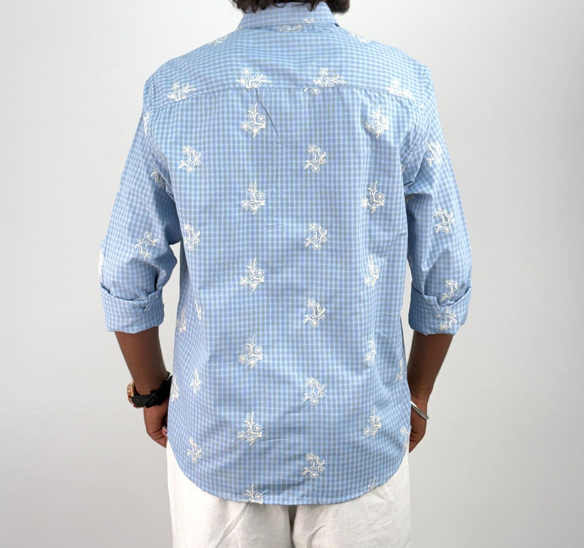 Light Blue IMP Embroidery Checks Shirt 2