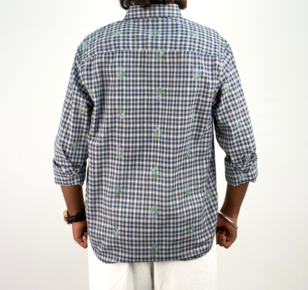 Ink Blue IMP Embroidery Checks Shirt 2