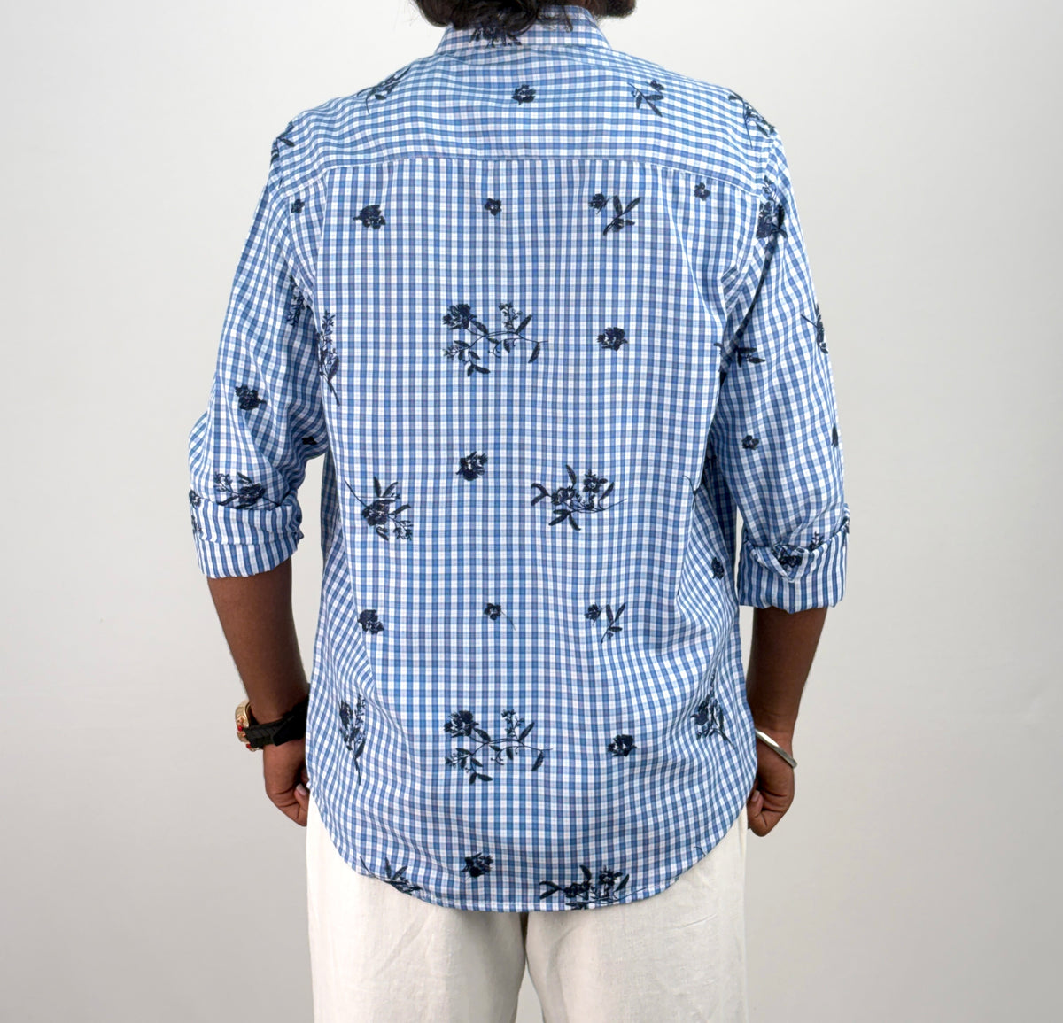 White Blue IMP Embroidery Checks Shirt 2