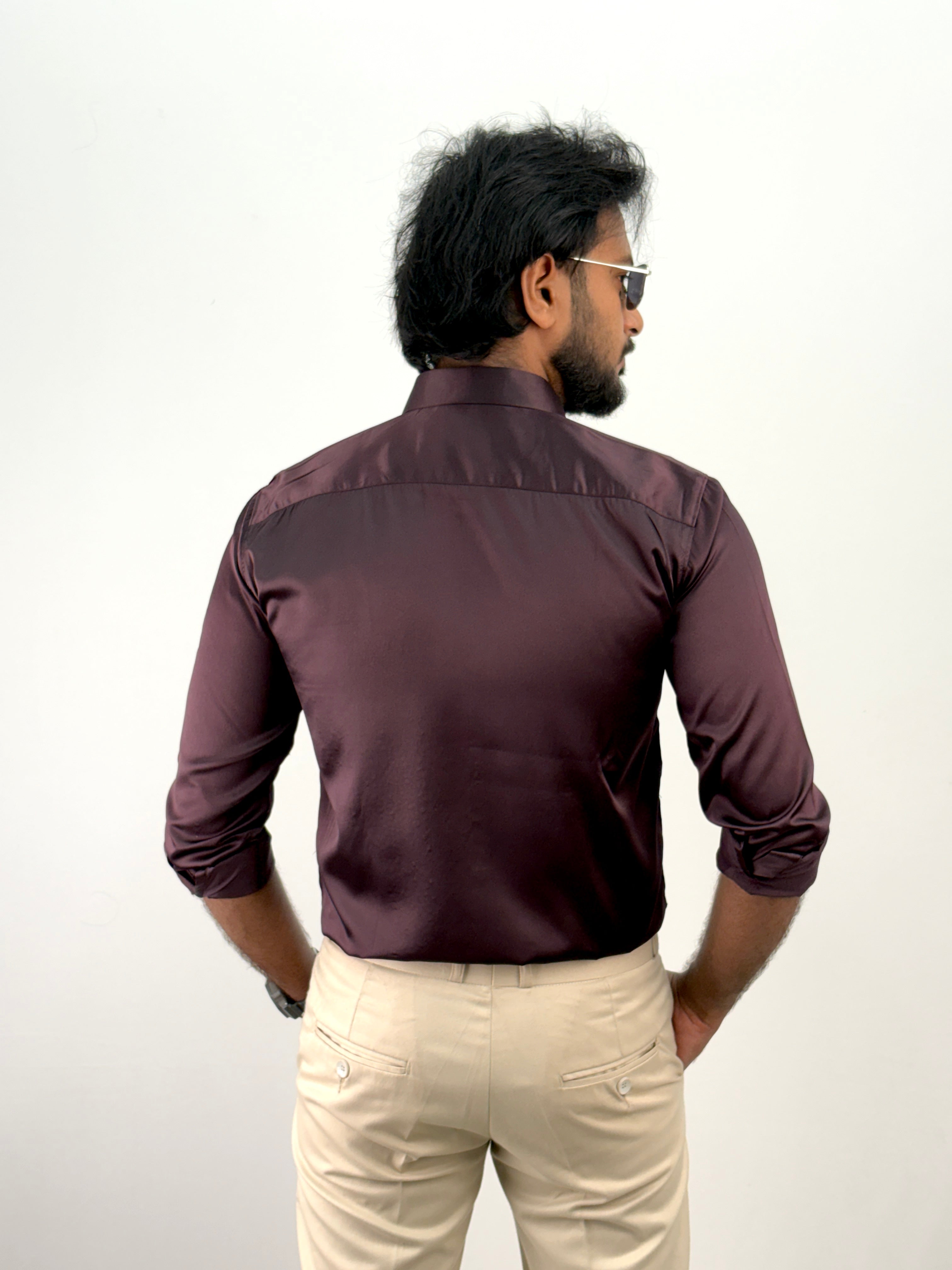 Wine Designer Stone Work Shirt 16