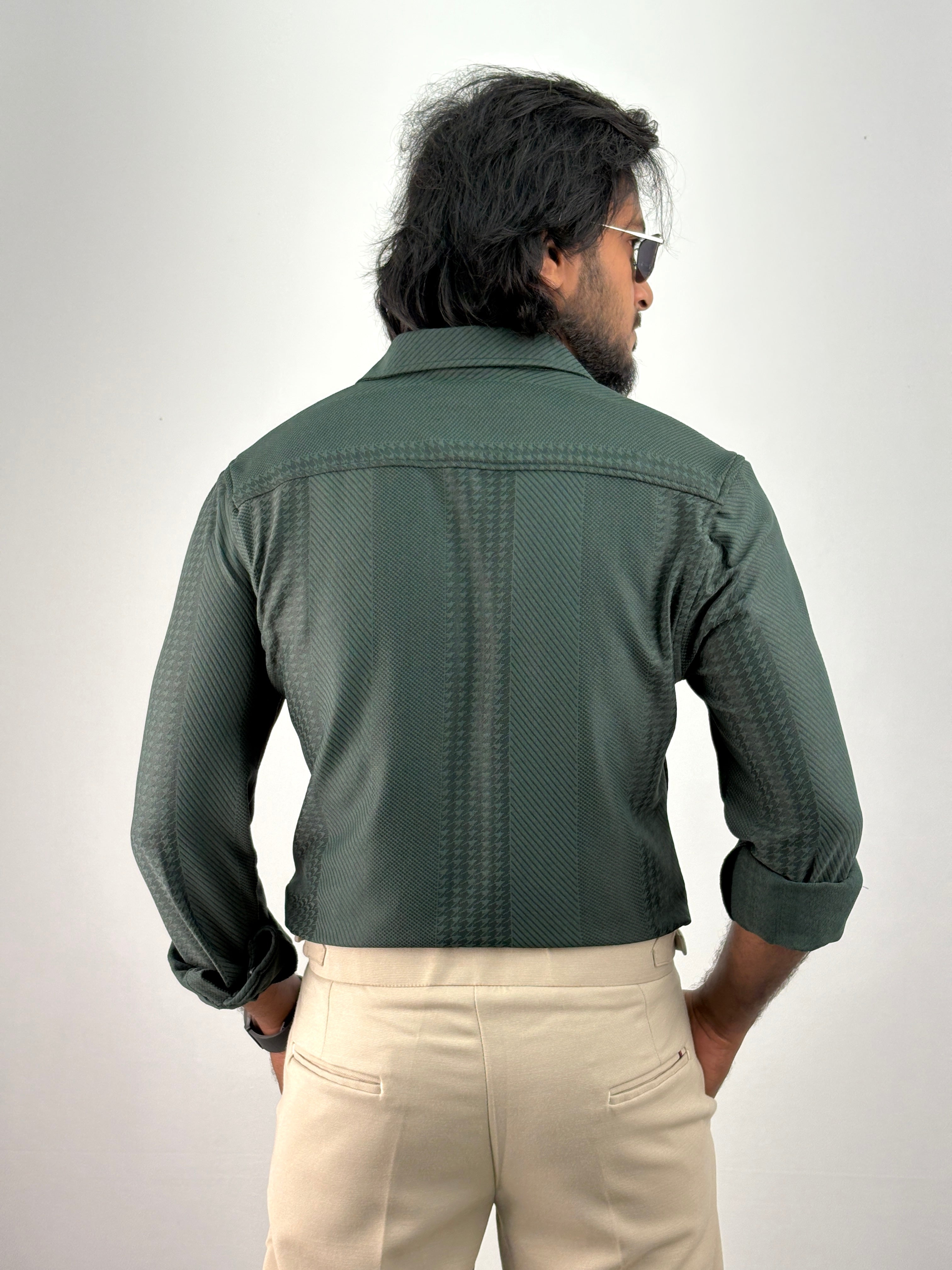 Dark Green Jacquard Shirt
