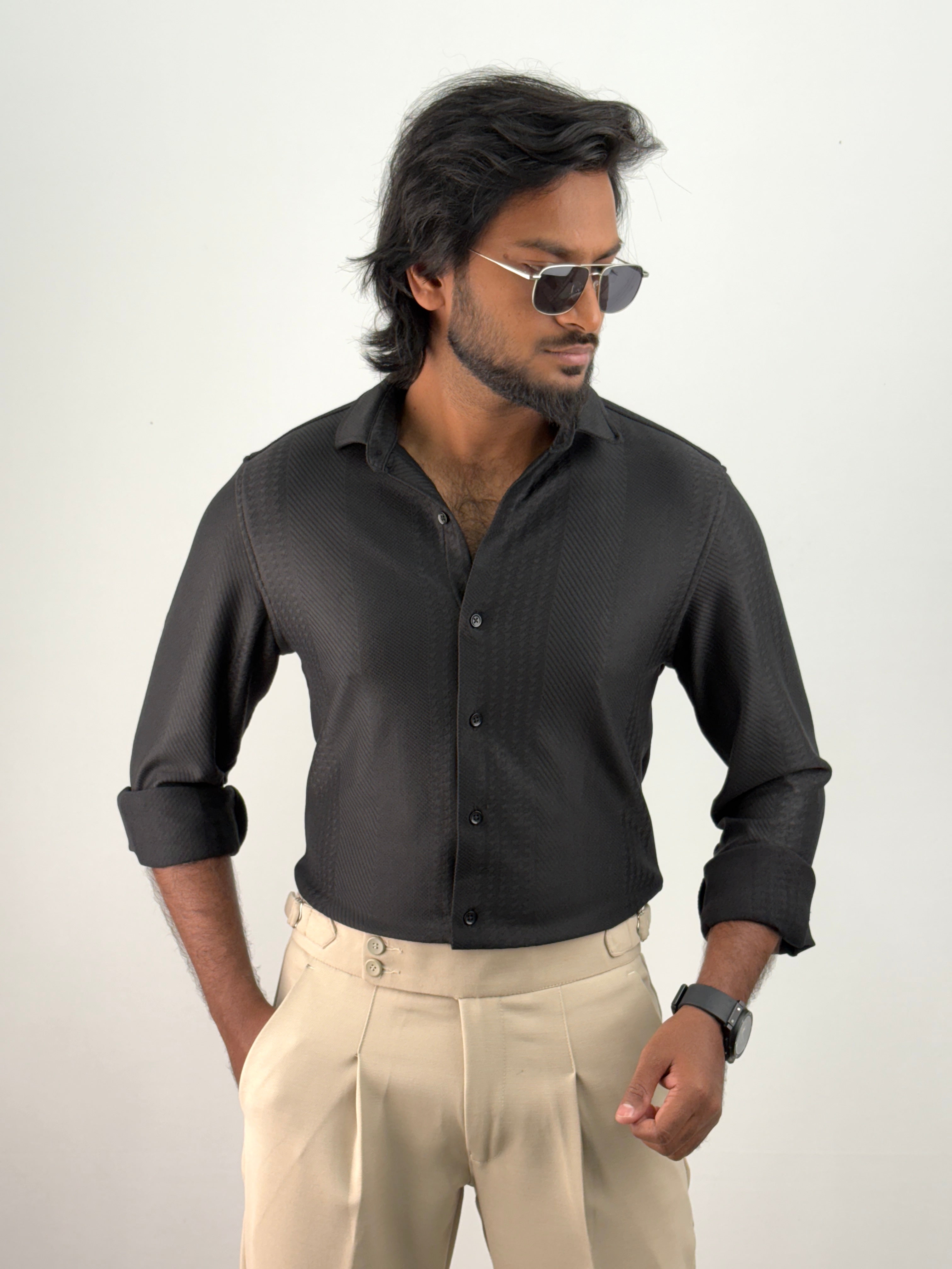 Black Jacquard Shirt