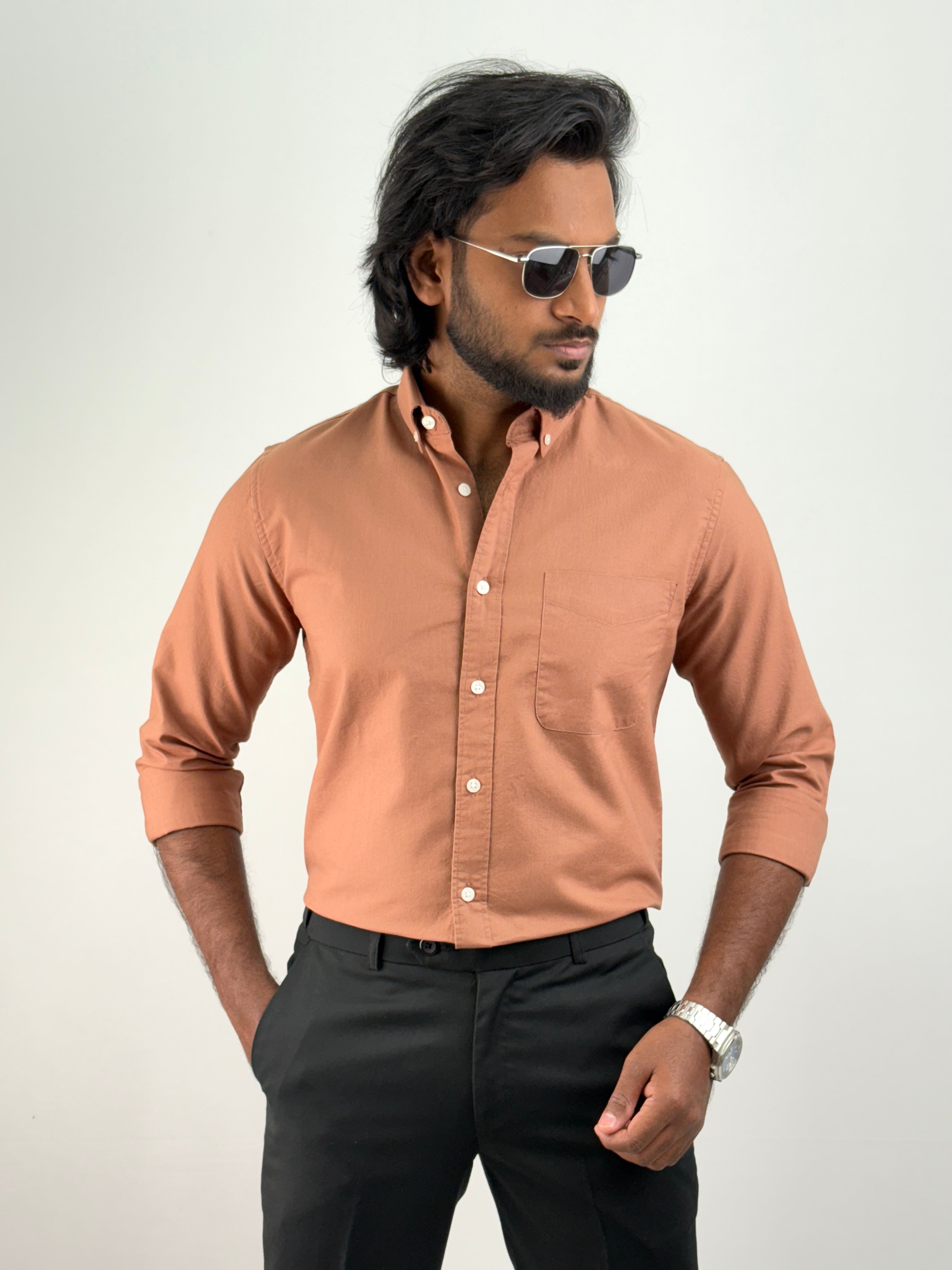 Fawn Plain Oxford Shirt 2