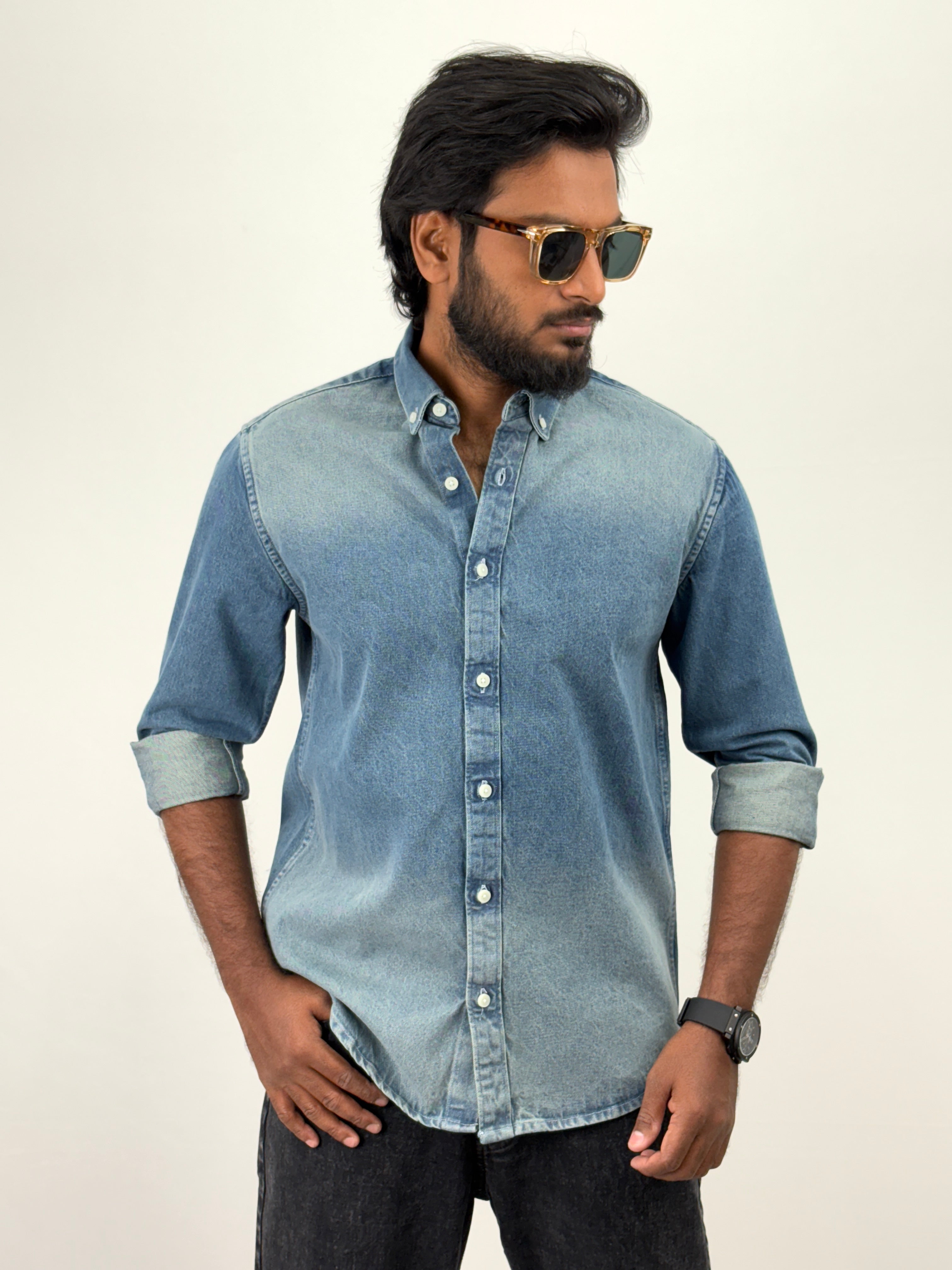 Dusty Blue Denim Shirt