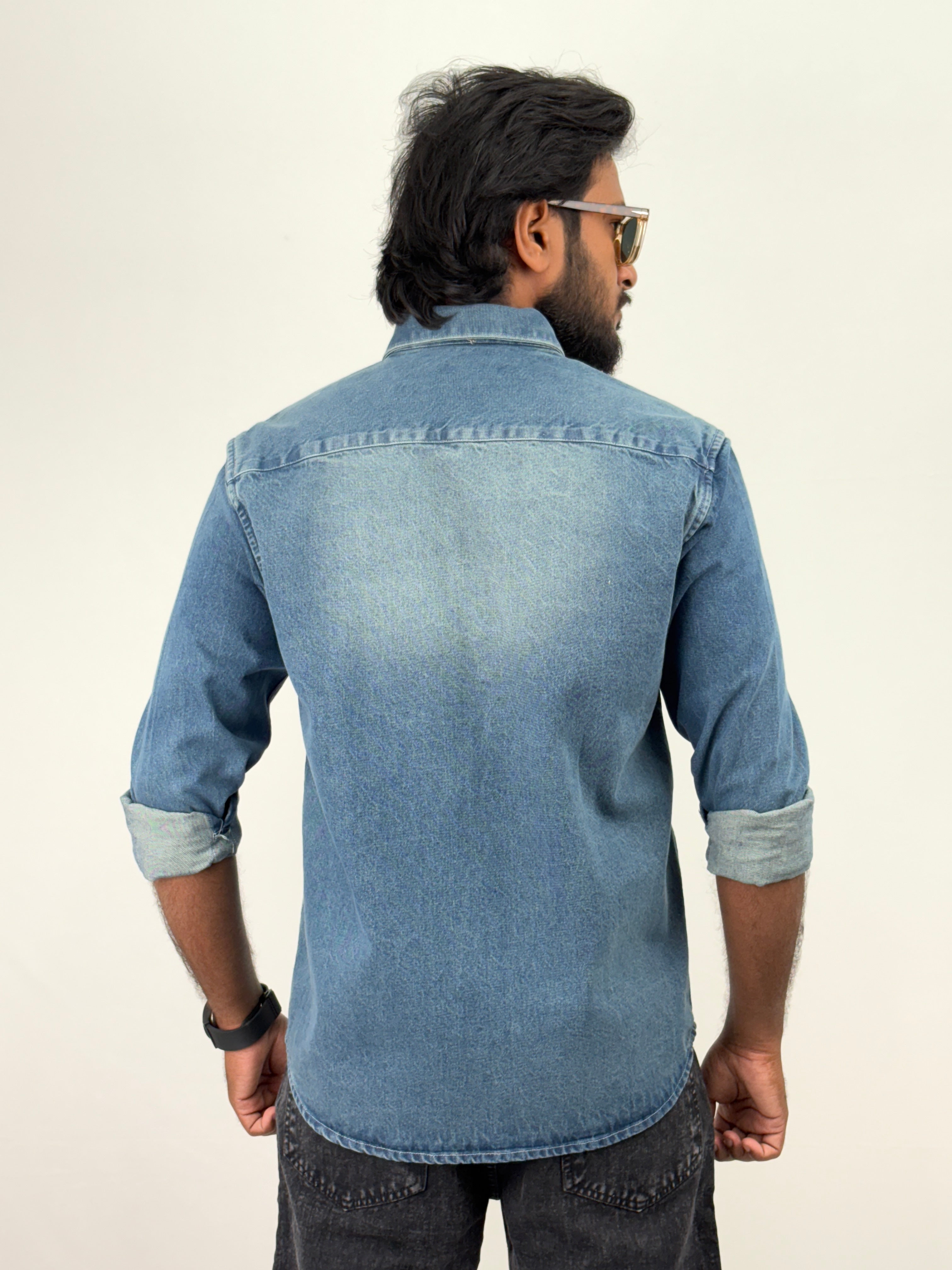 Dusty Blue Denim Shirt