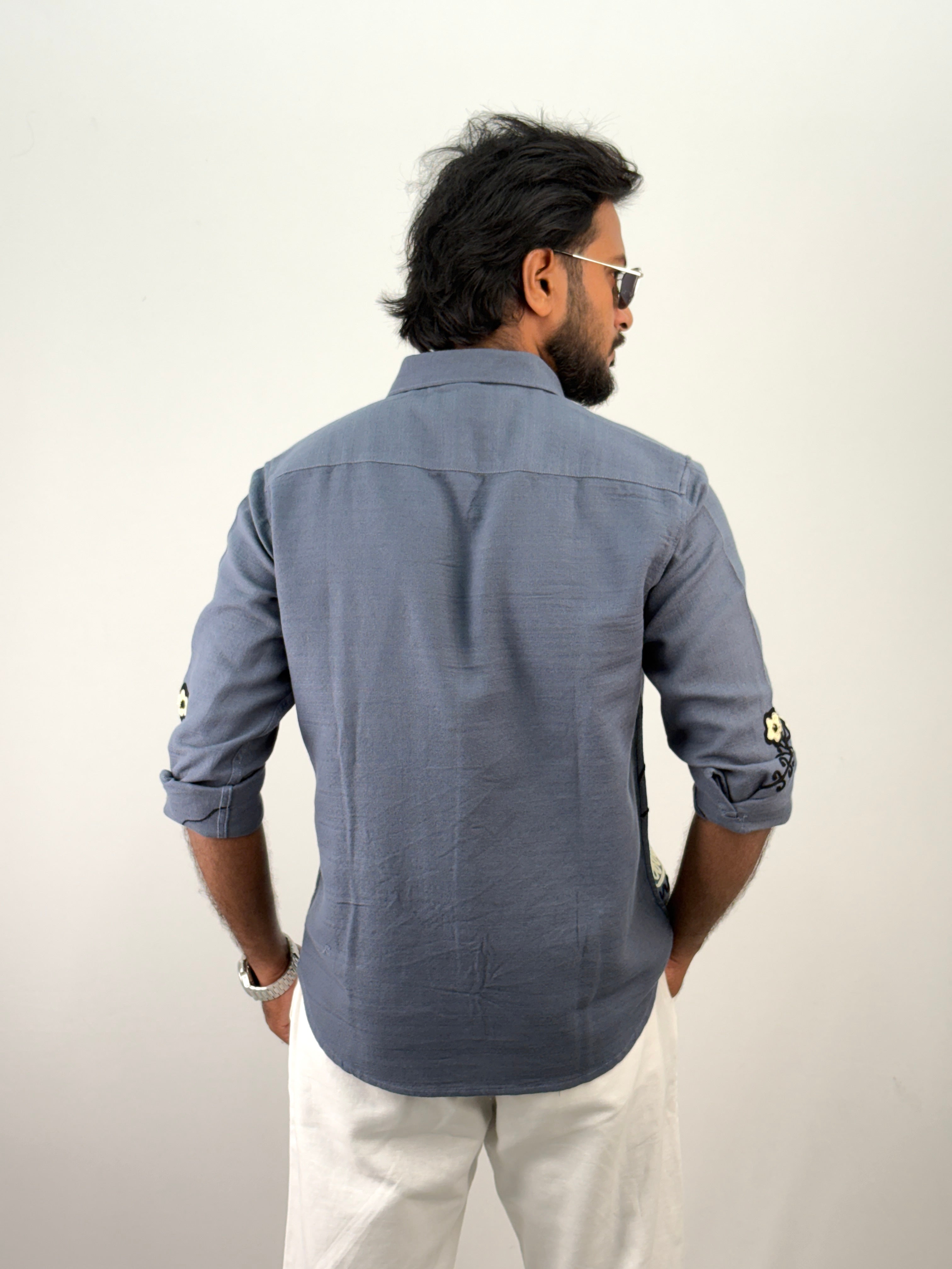 Navy Embroidery Shirt