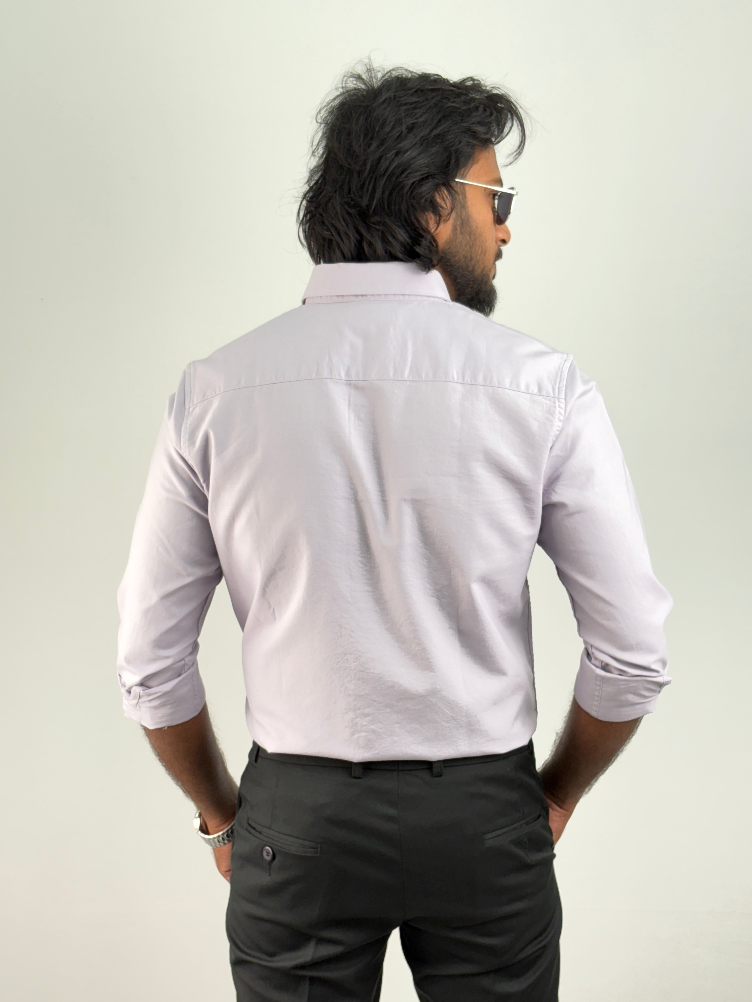 Light Lavender Plain Oxford Shirt 2