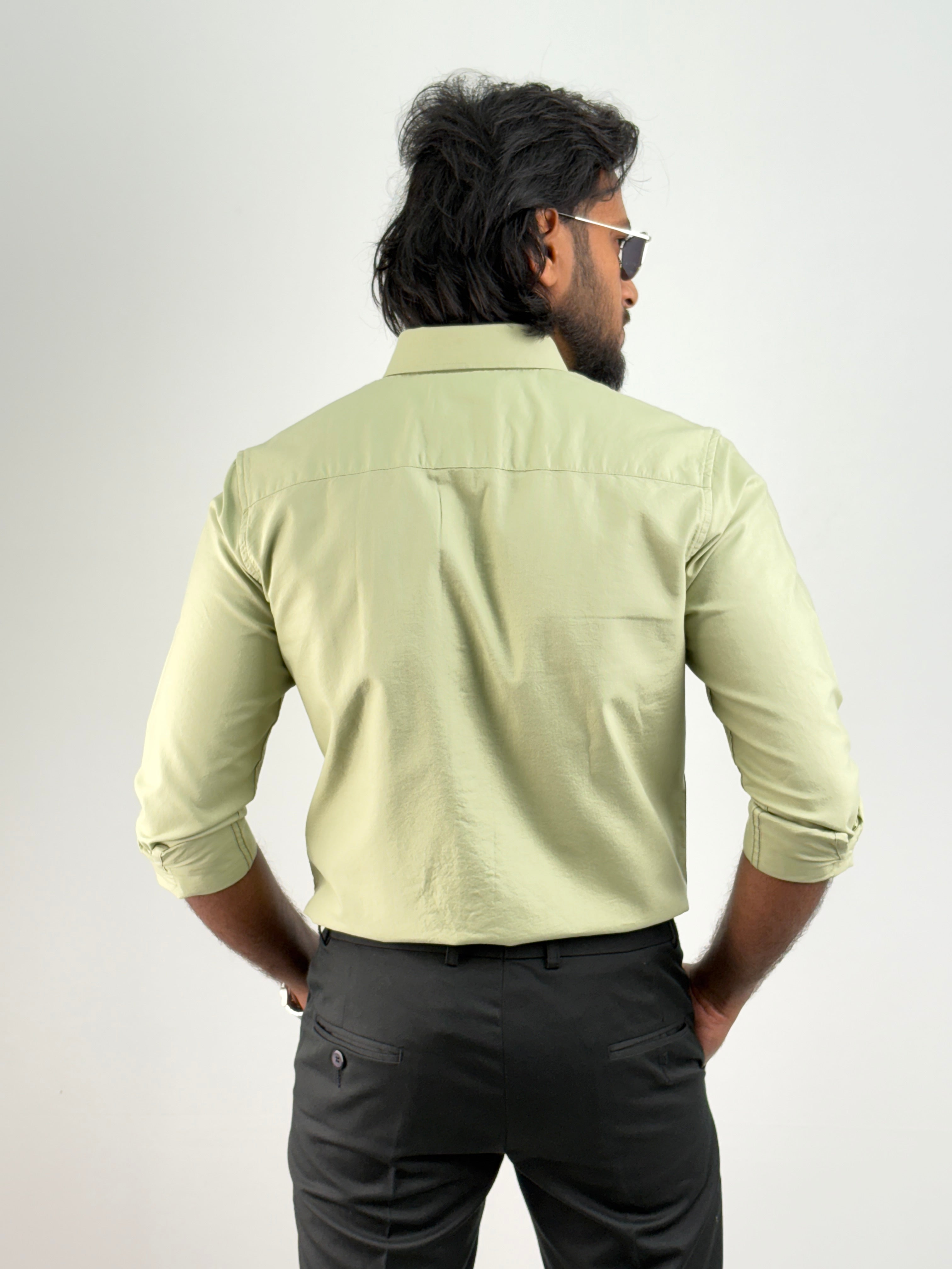 Slate Green Plain Oxford Shirt 2