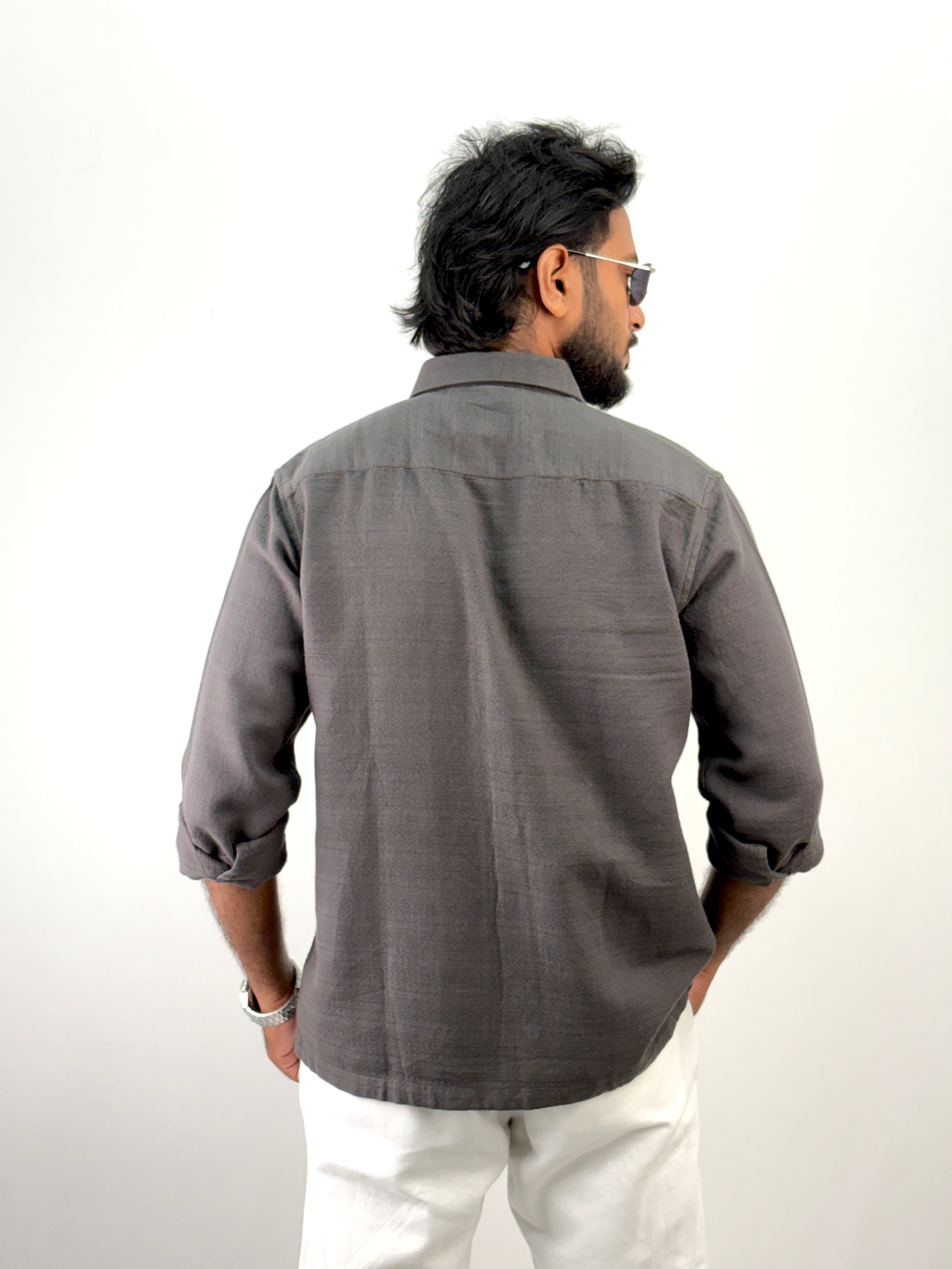 Grey Embroidery Shirt