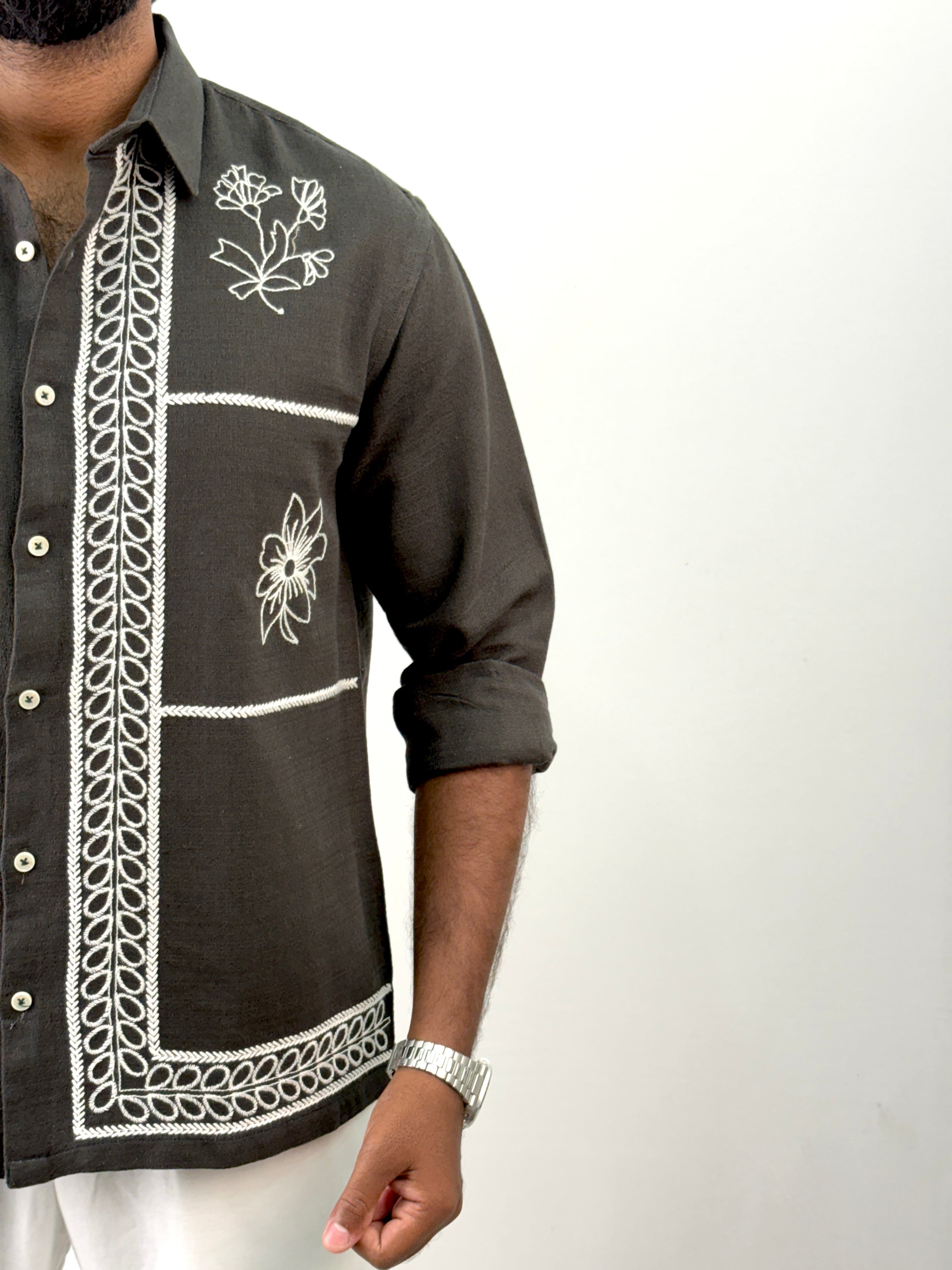 Green Embroidery Shirt