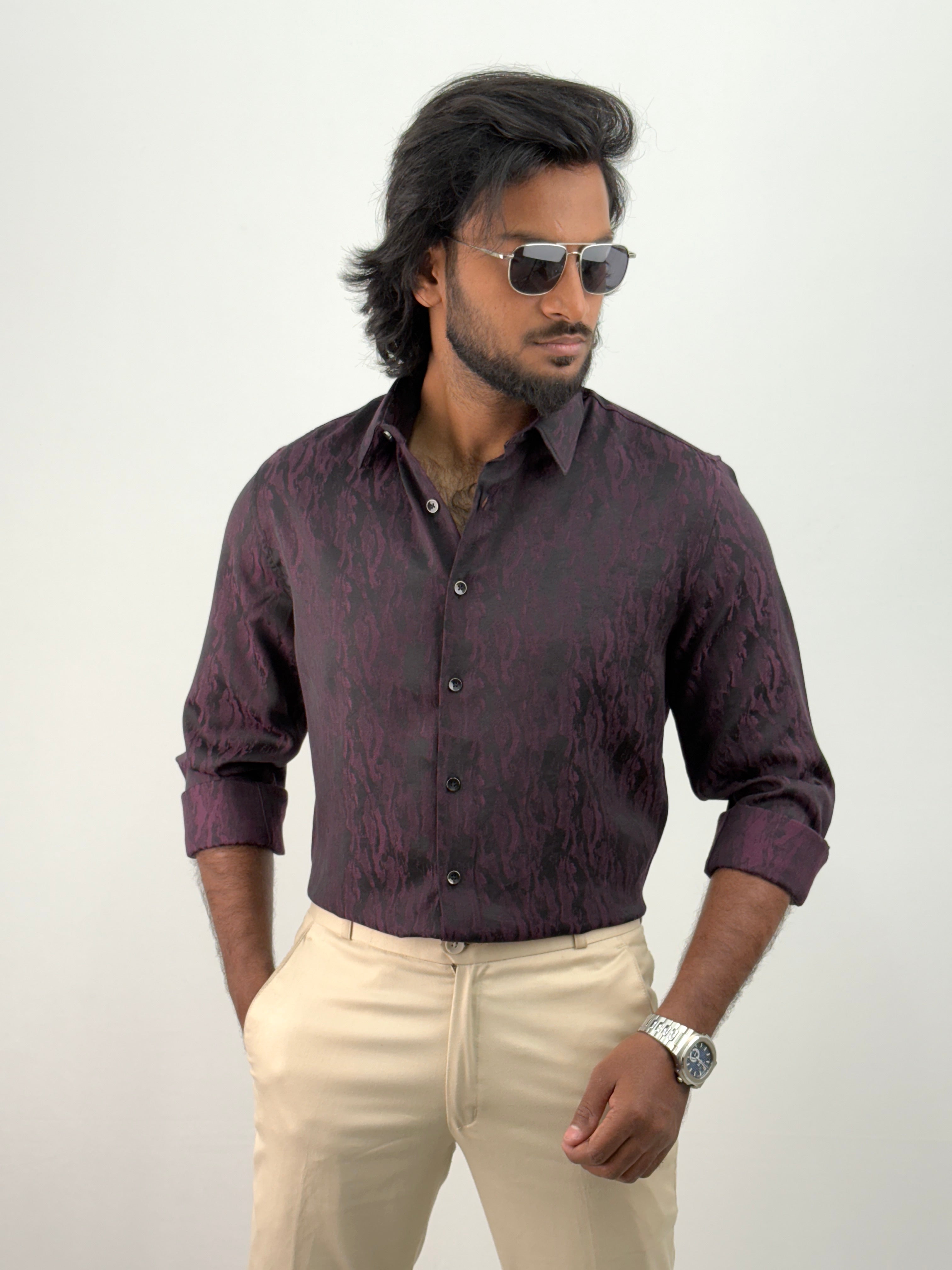 Wine Abstract Designer Shirt