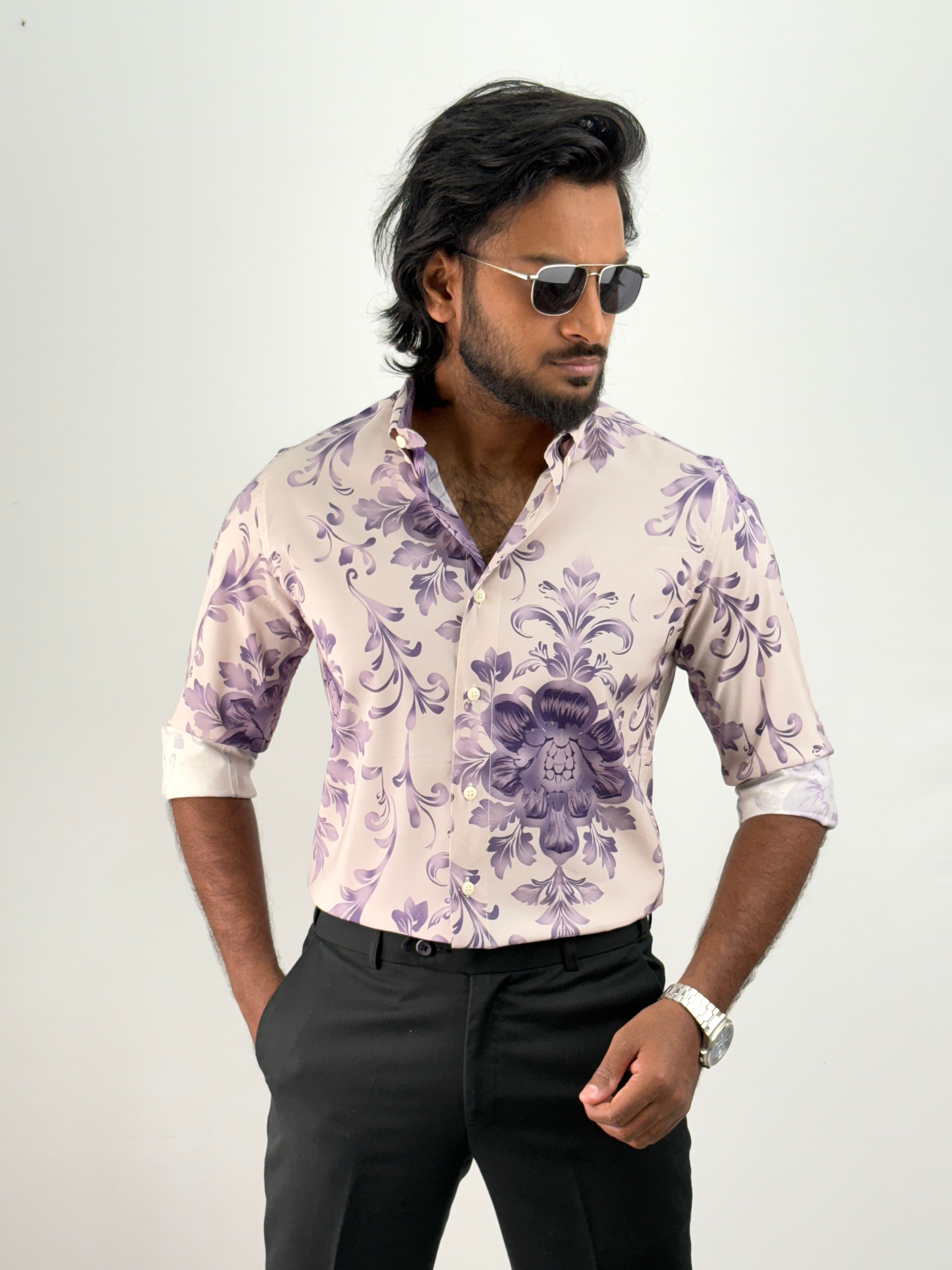 Lavender Printed Shirt
