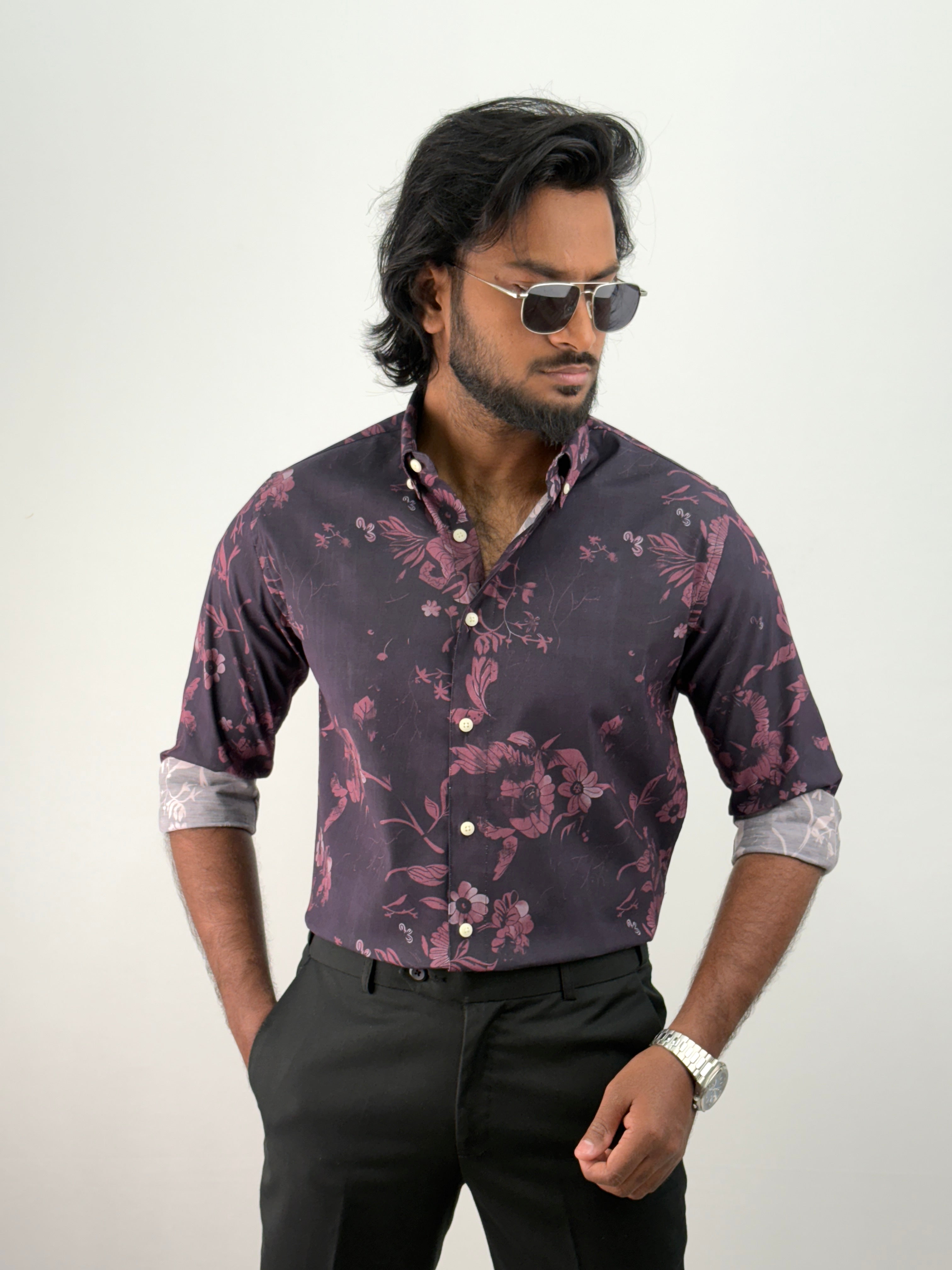 Wine Printed Shirt