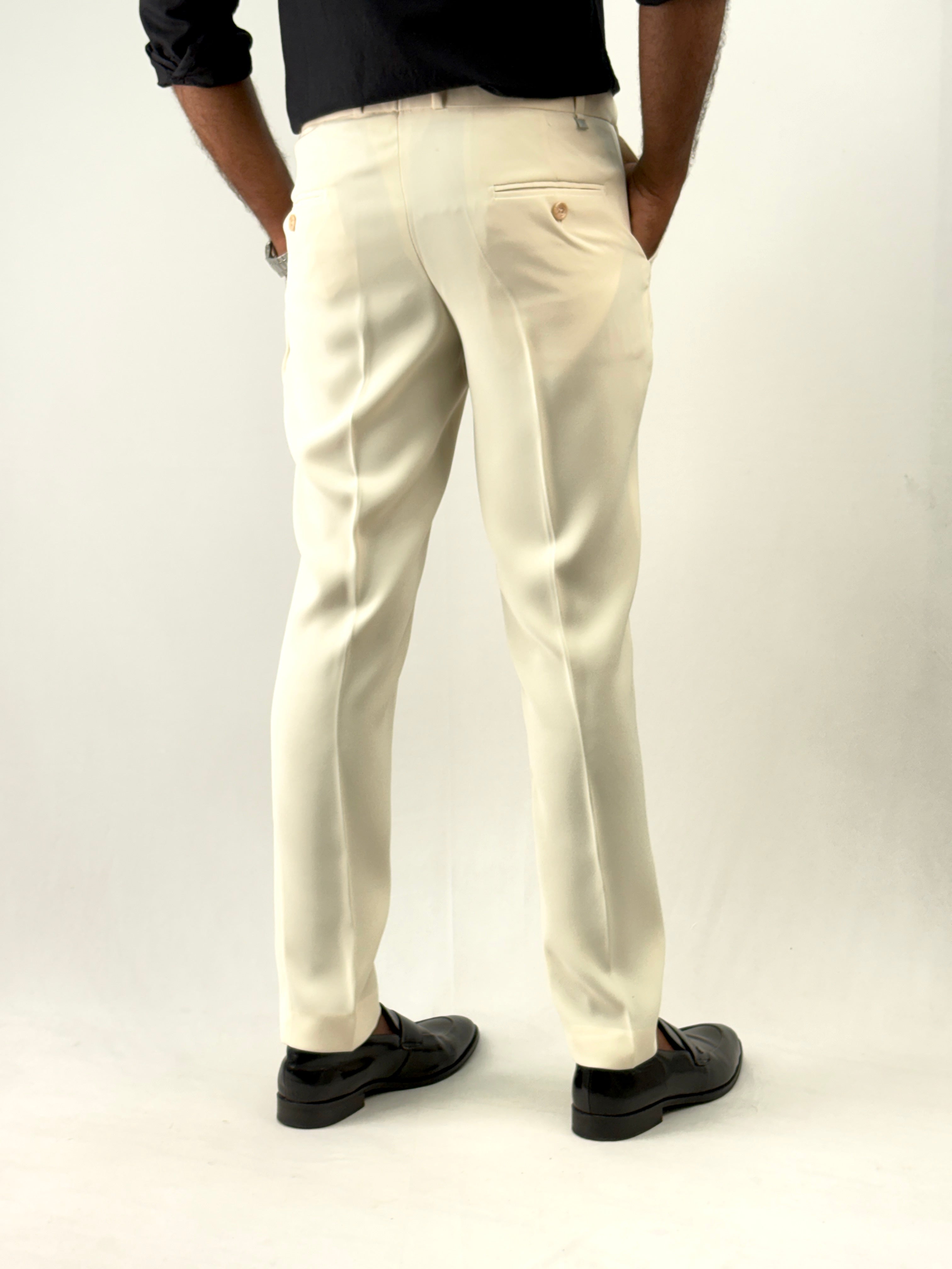 Cream IMP Flexible Waist Formal Pant