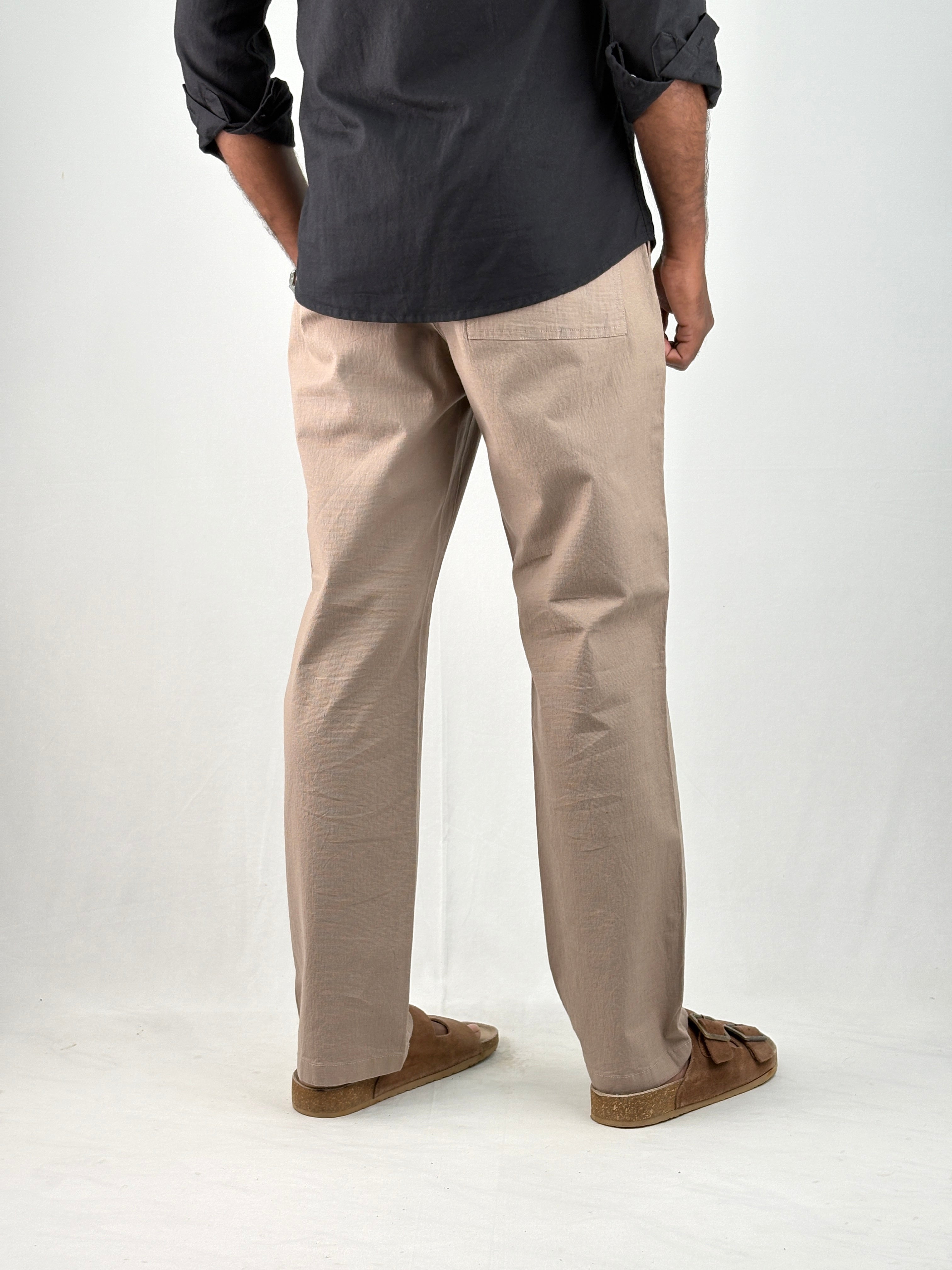Light Brown Relaxed Fit Linen Pant 2